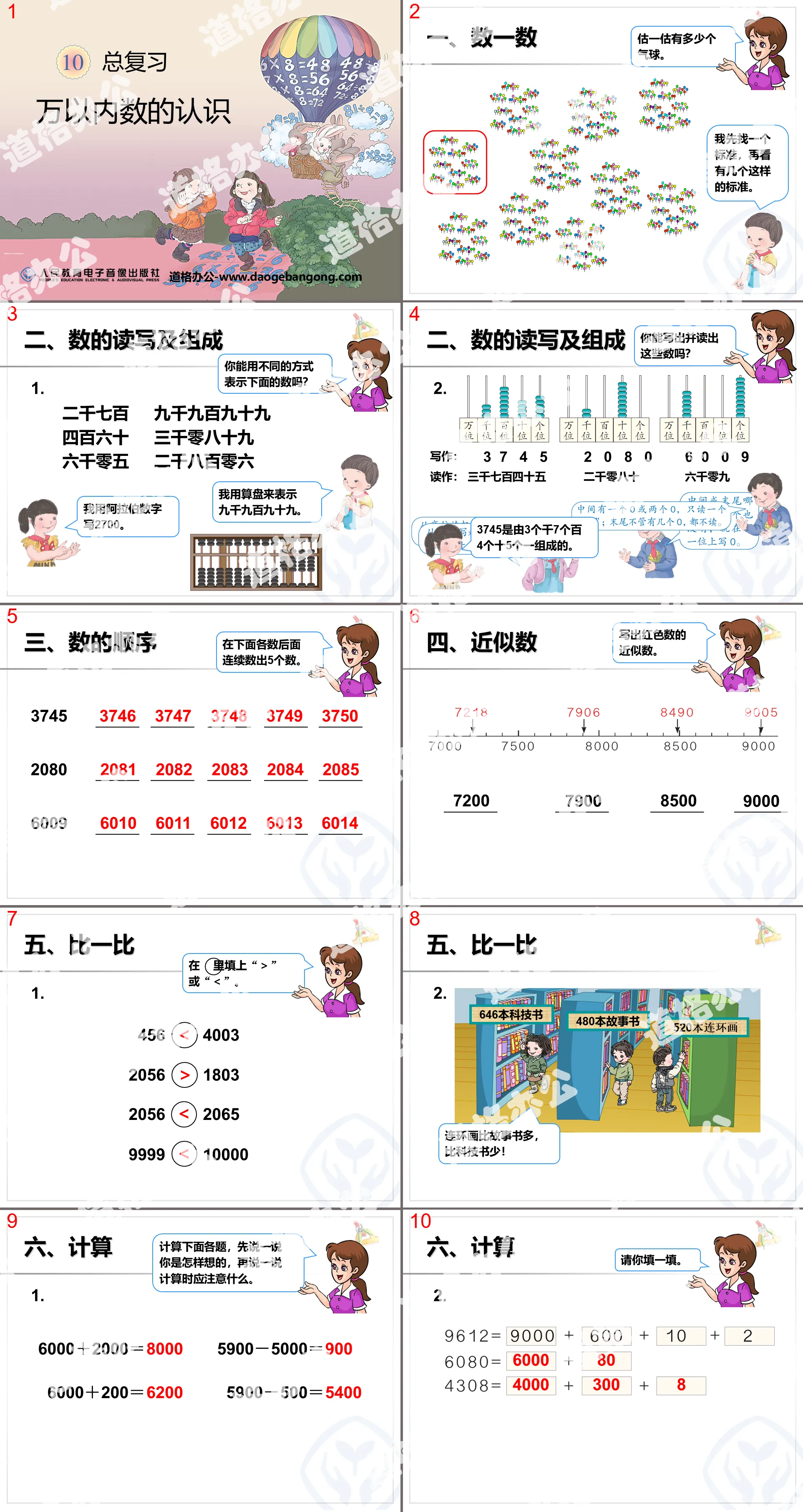 《万以内数的认识》总复习PPT课件
