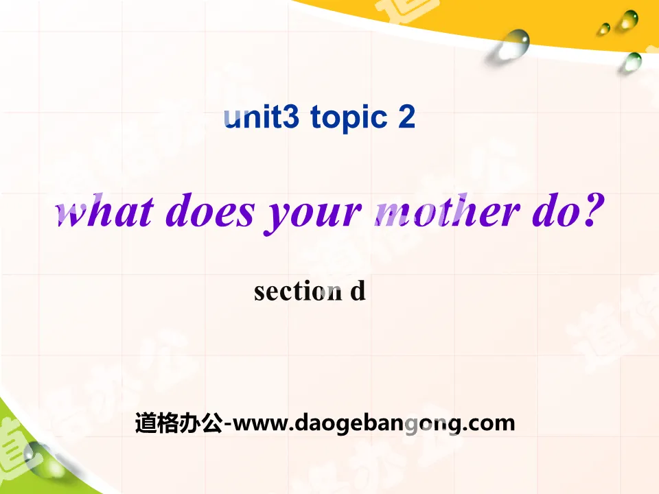《What does your mother do?》SectionD PPT
