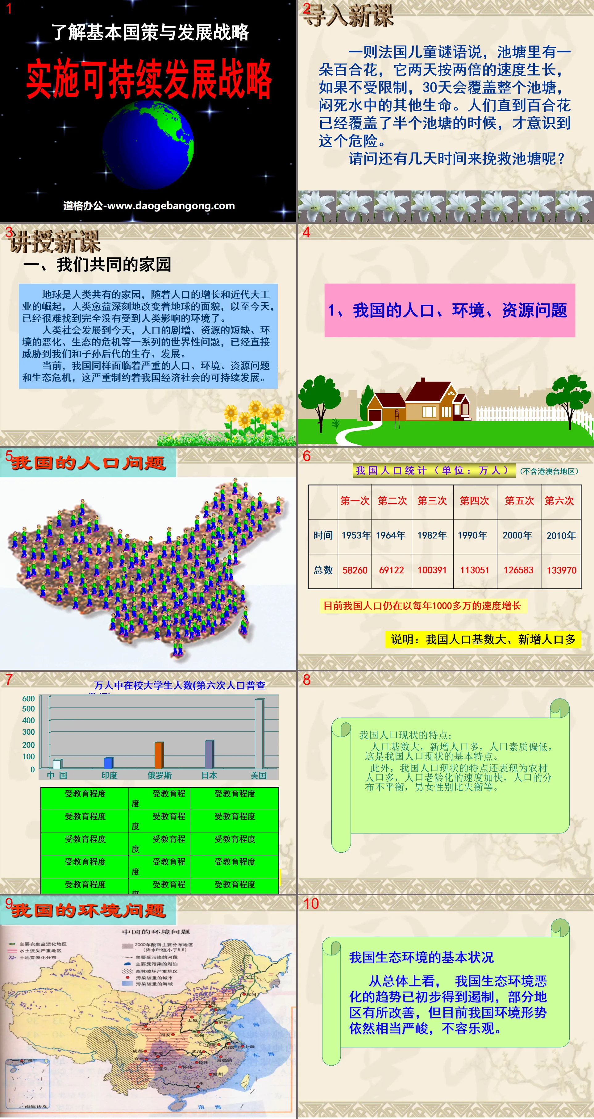 《实施可持续发展战略》了解基本国策与发展战略PPT课件2
