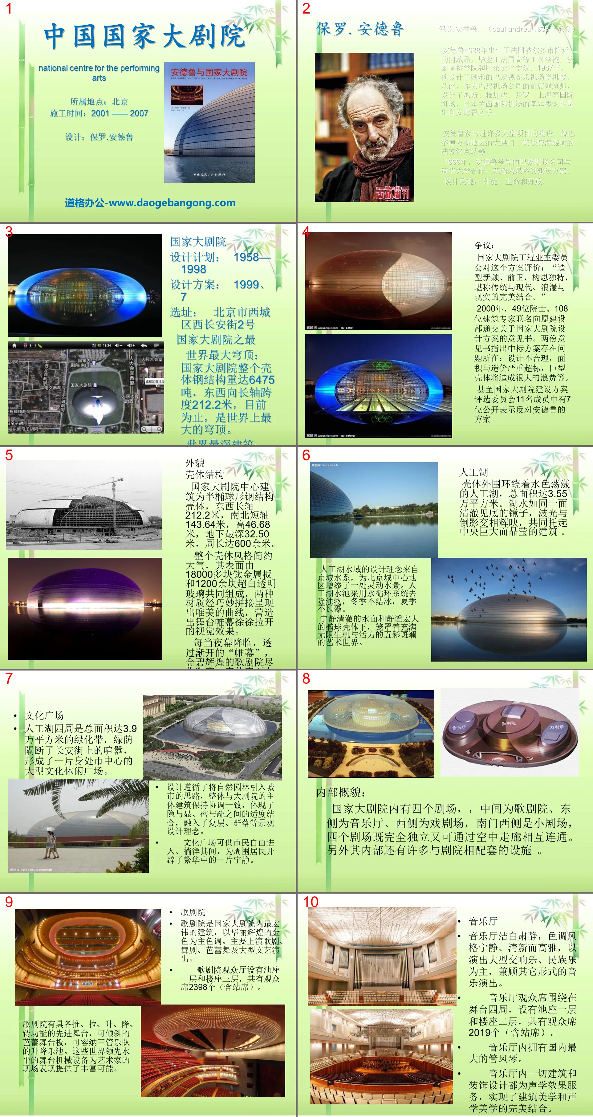 "National Grand Theater of China" PPT courseware