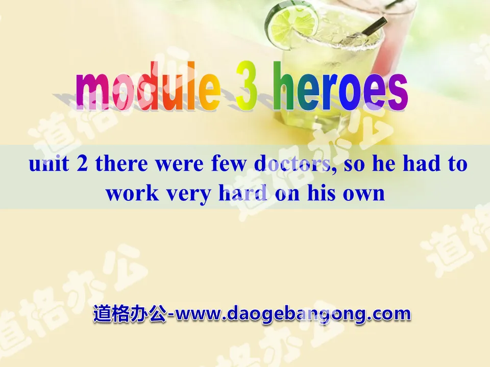 《There were few doctors,so he had to work very hard on his own》Heroes PPT课件2
