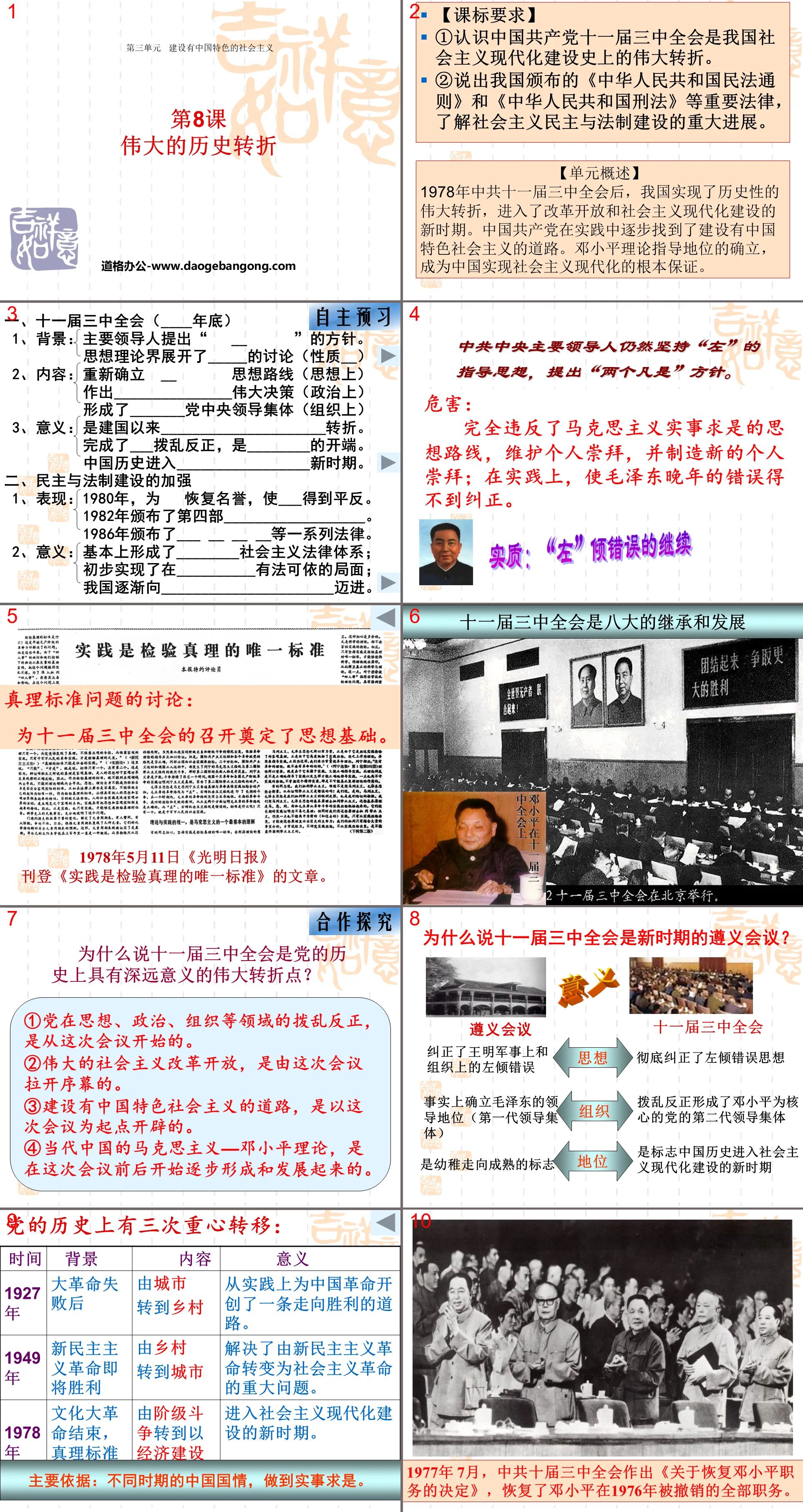 "Great Historical Turning" PPT Courseware on Building Socialism with Chinese Characteristics 3
