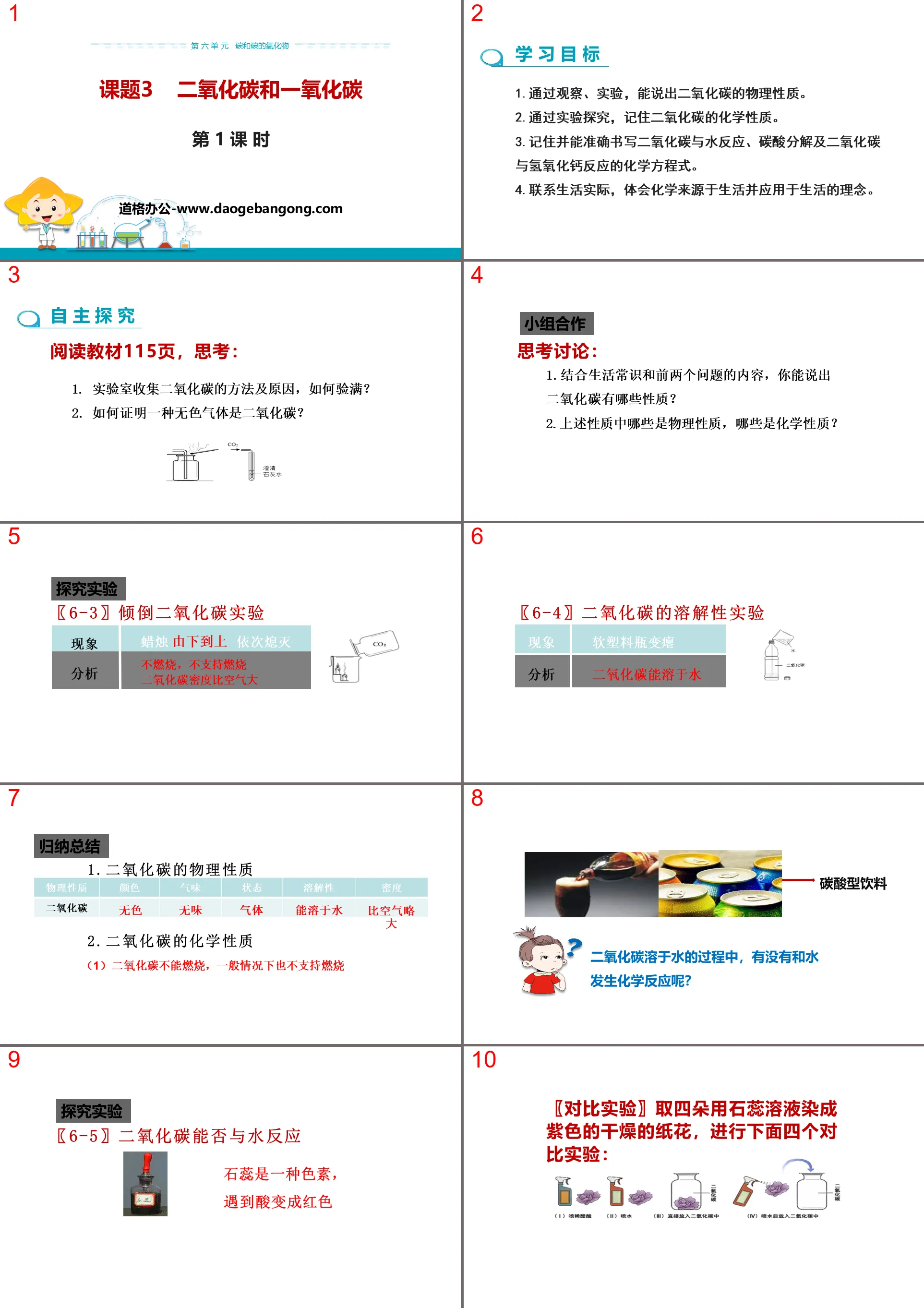 《二氧化碳和一氧化碳》碳和碳的氧化物PPT(第1课时)