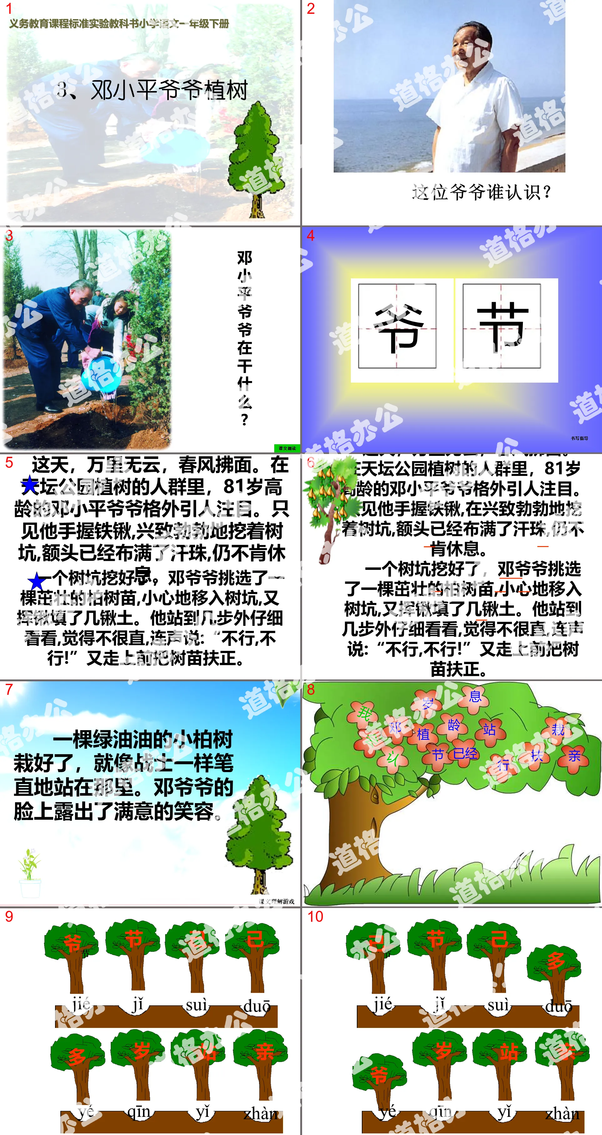 "Grandpa Deng Xiaoping Planting Trees" PPT