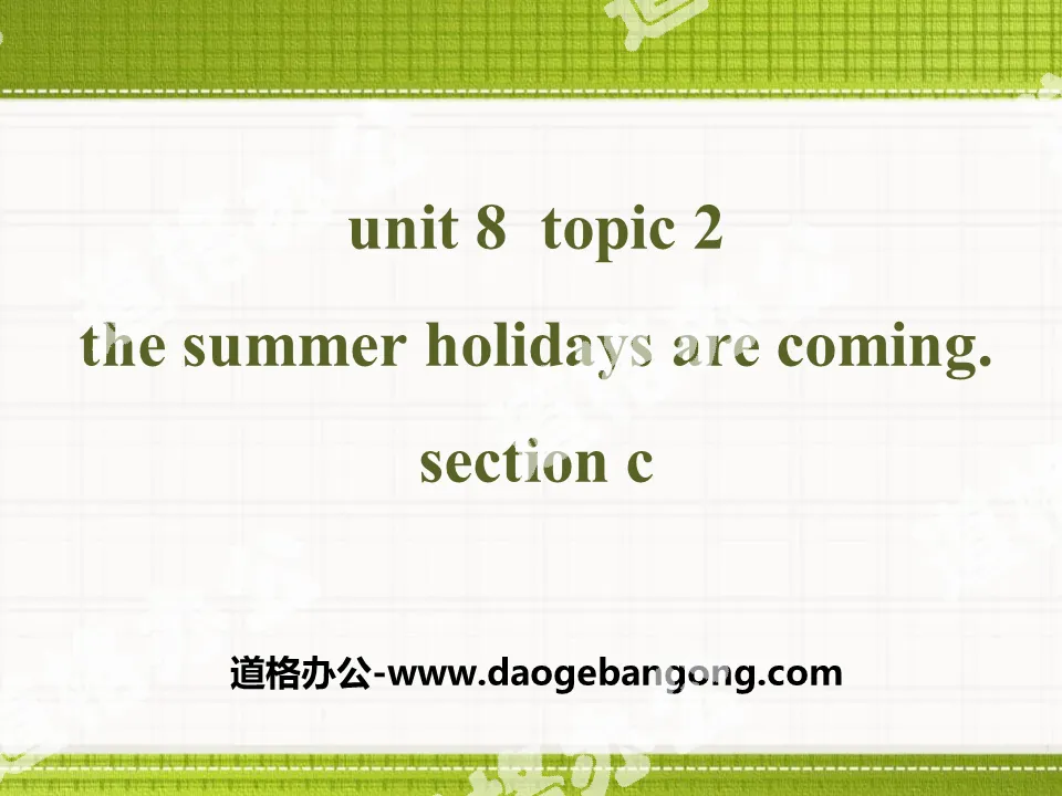 《The summer holidays are coming》SectionC PPT
