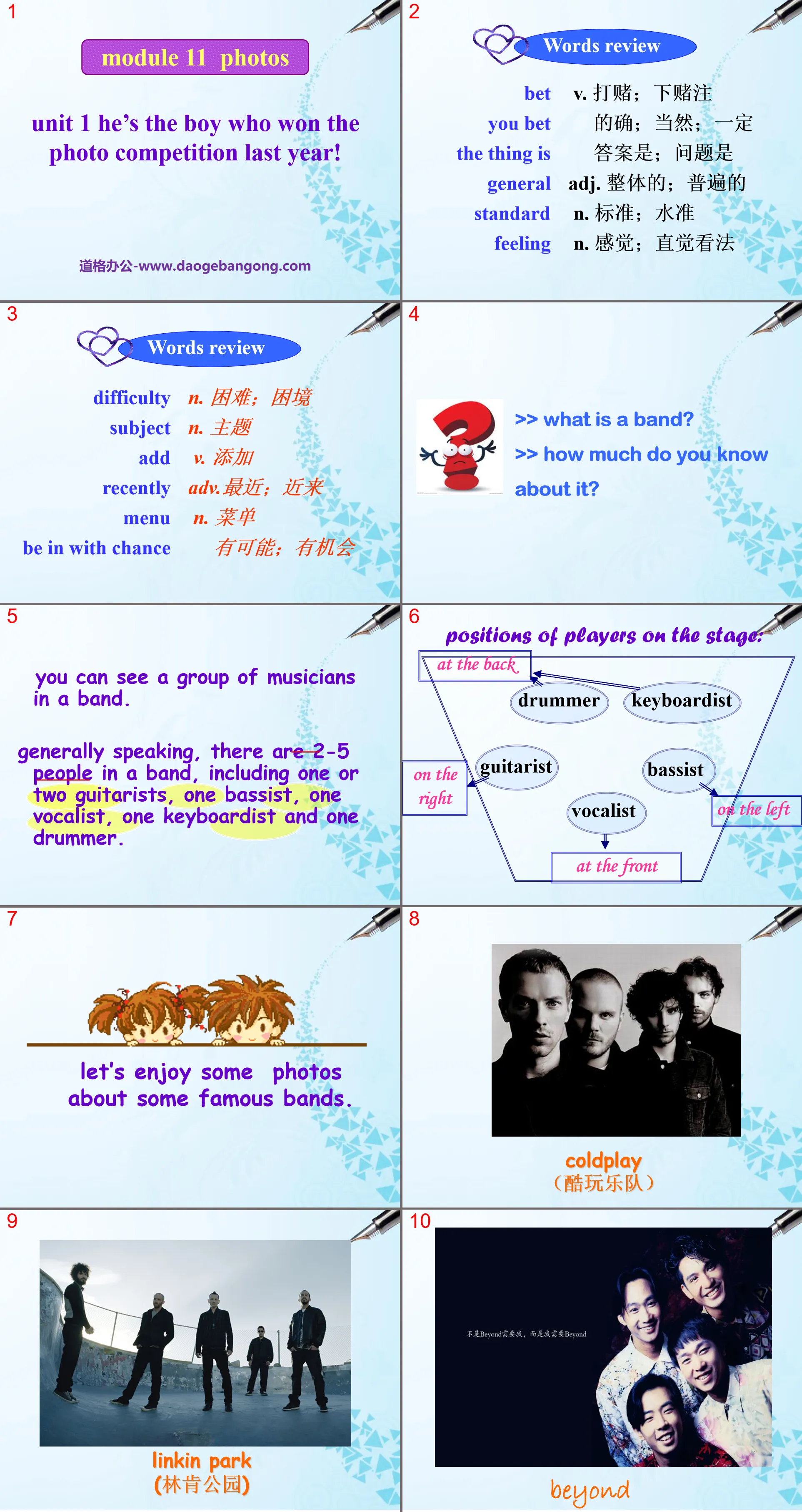 "C'est le garçon qui a gagné le concours photo l'année dernière !" Cours PPT Photos 3