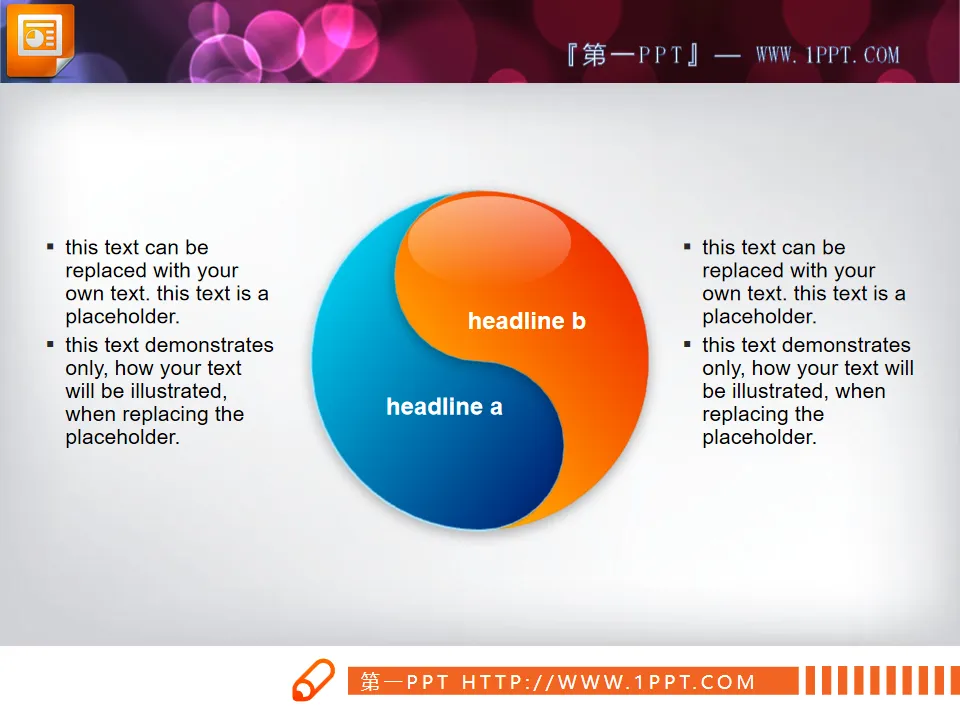 Modèle de diagramme de relation PPT de structure de combinaison Bagua