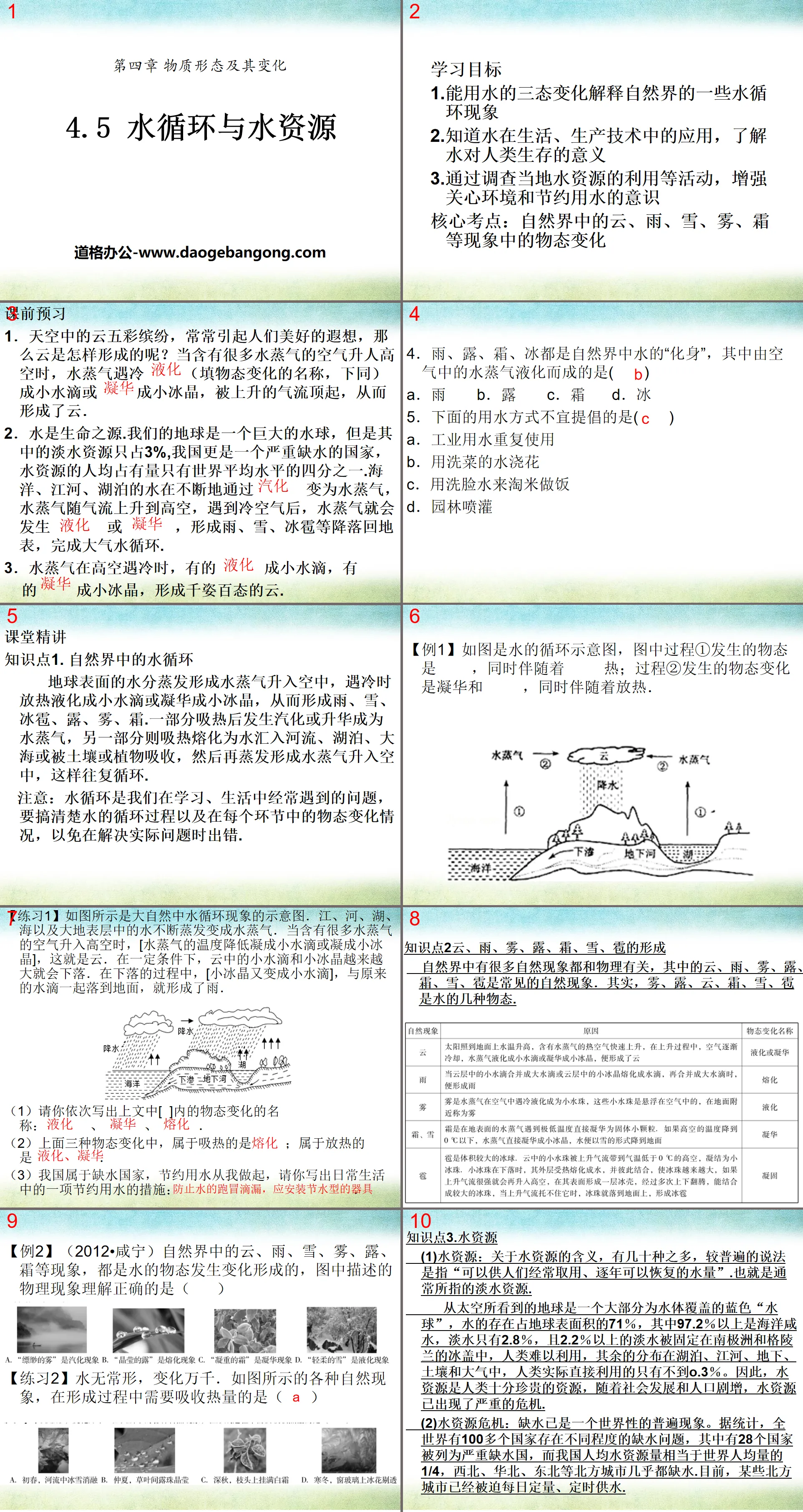 《水循環與水資源》物質形態及其變化PPT課件