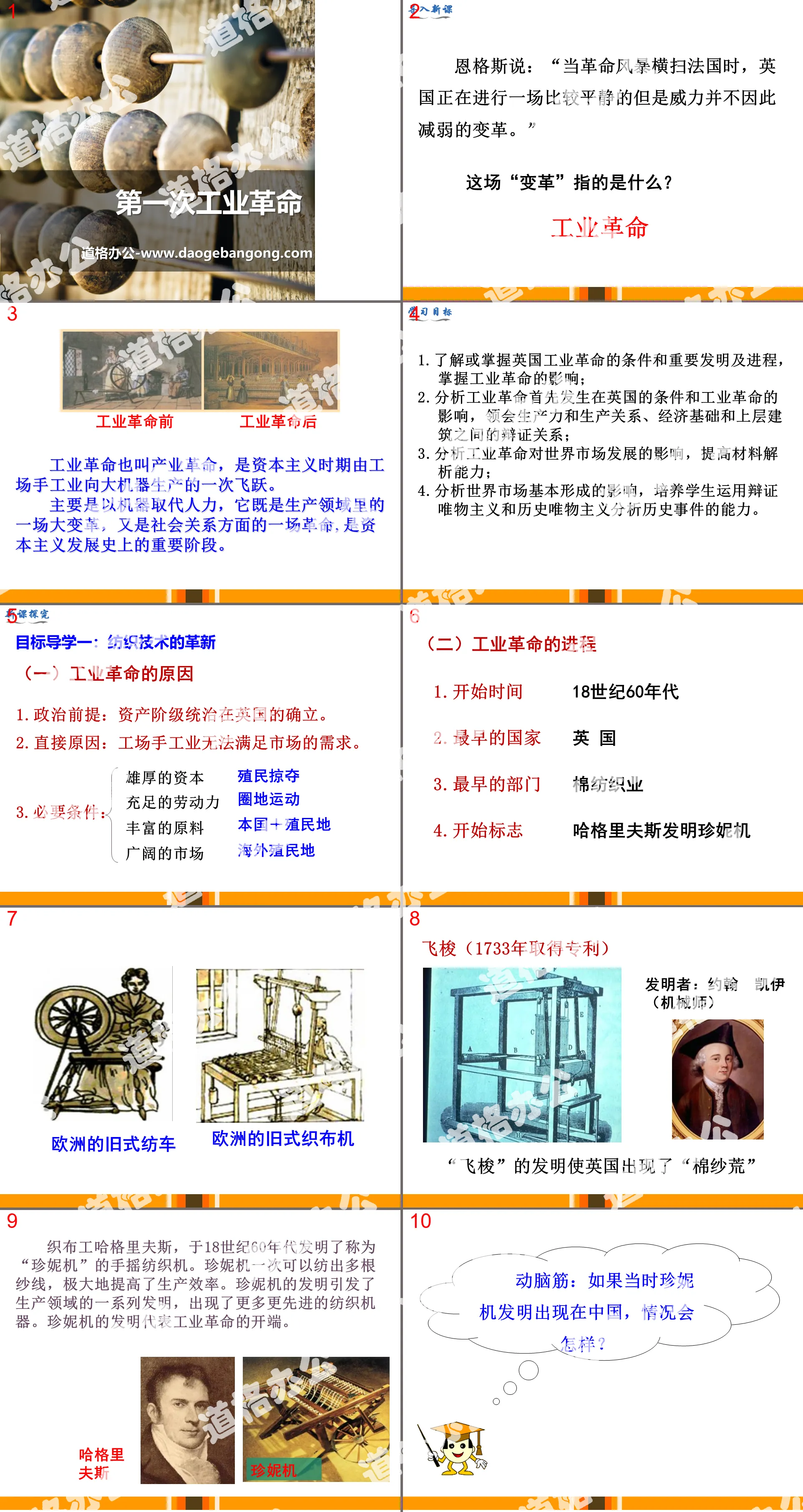 "The First Industrial Revolution" PPT teaching courseware