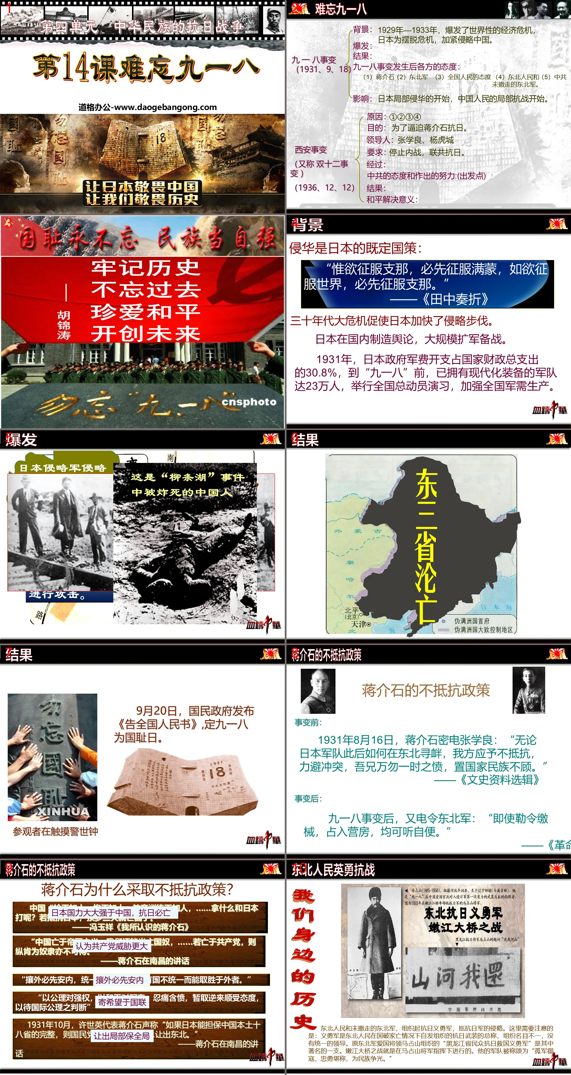 《难忘九一八》中华民族的抗日战争PPT课件3
