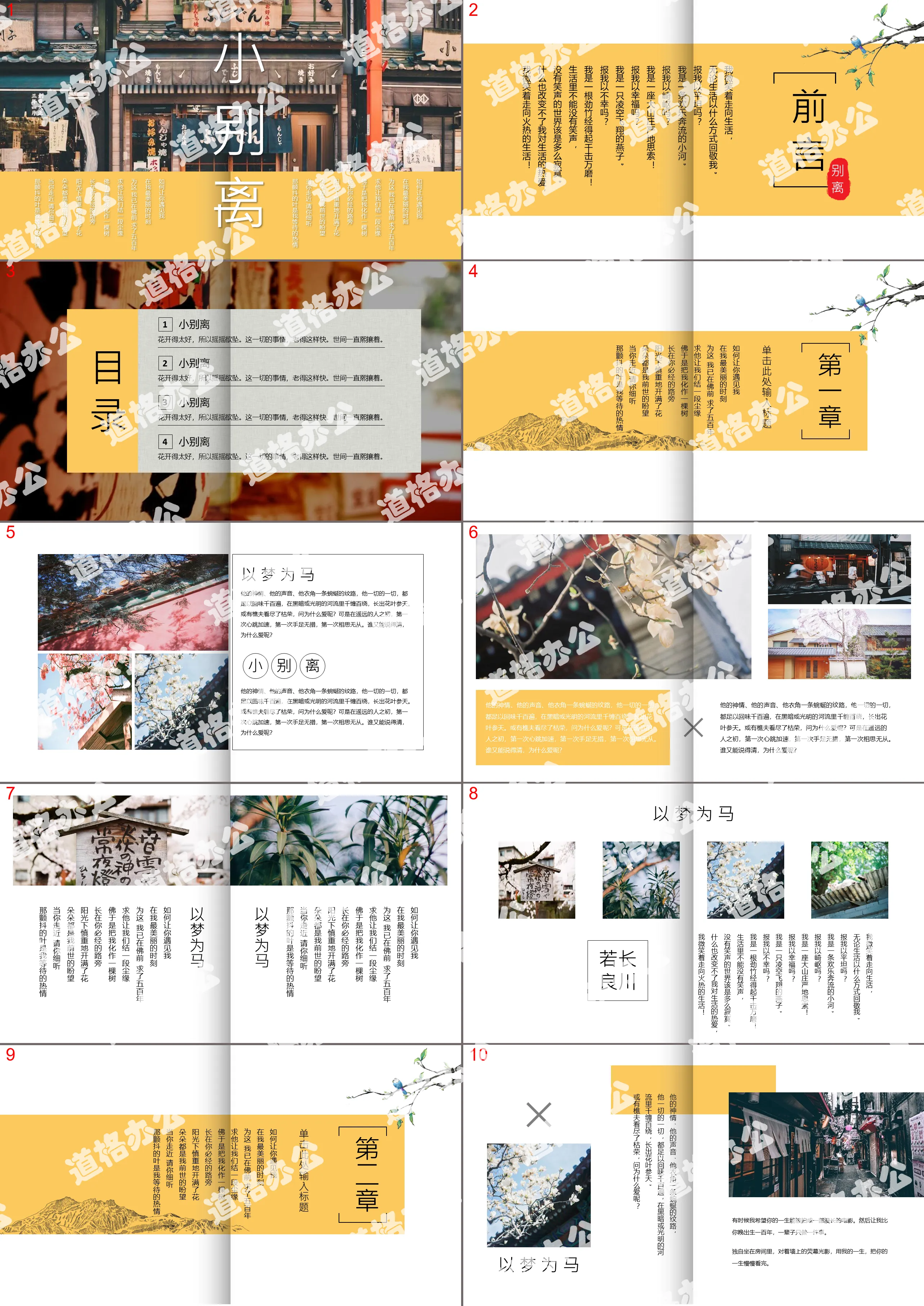 Picture album style layout PPT template