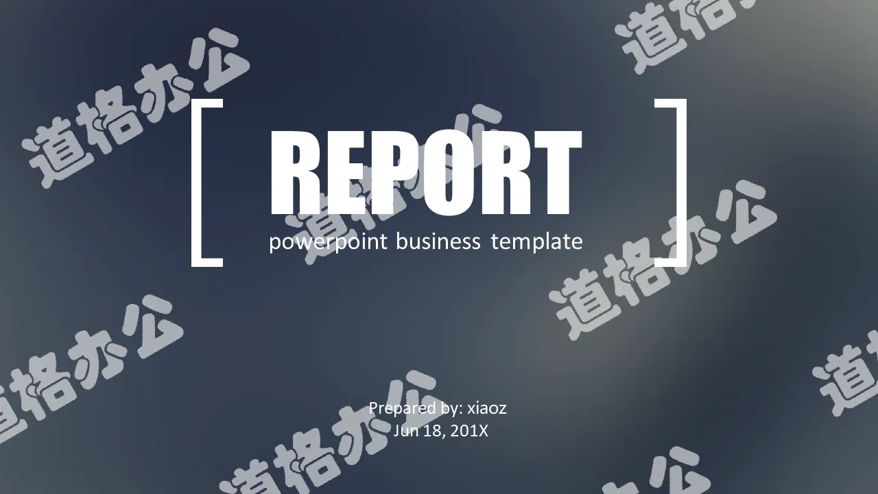 Gray fuzzy iOS style work report PPT template