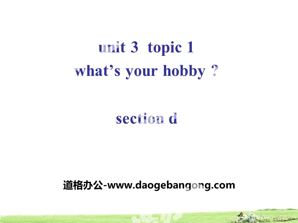 《What's your hobby?》SectionD PPT
