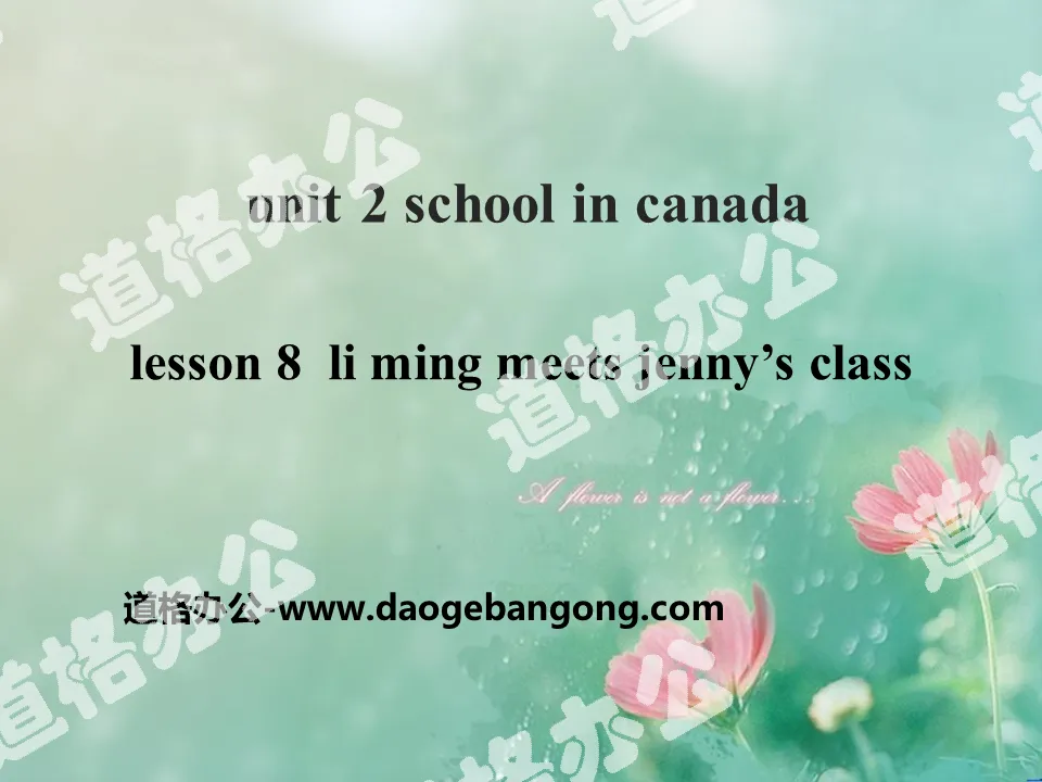 《Li Ming Meets Jenny's Class》School in Canada PPT課件