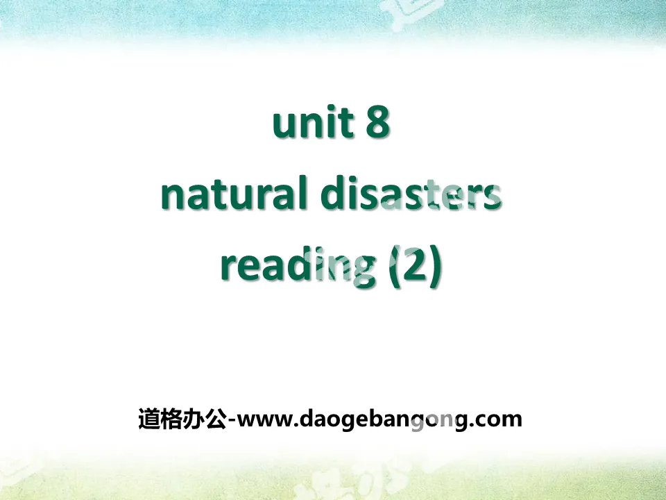 《Natural disasters》ReadingPPT课件
