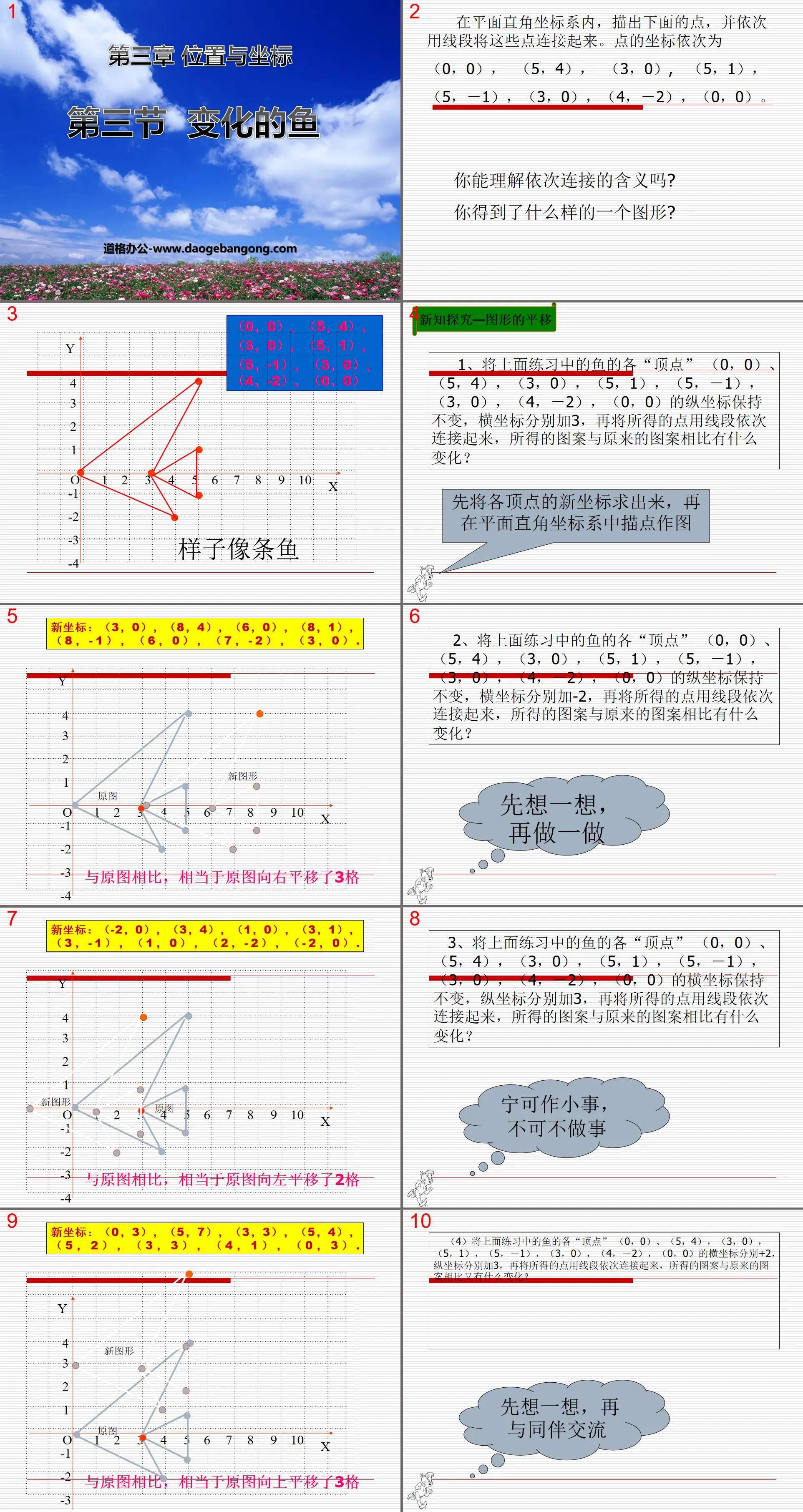 《變化的魚》位置與座標PPT課件