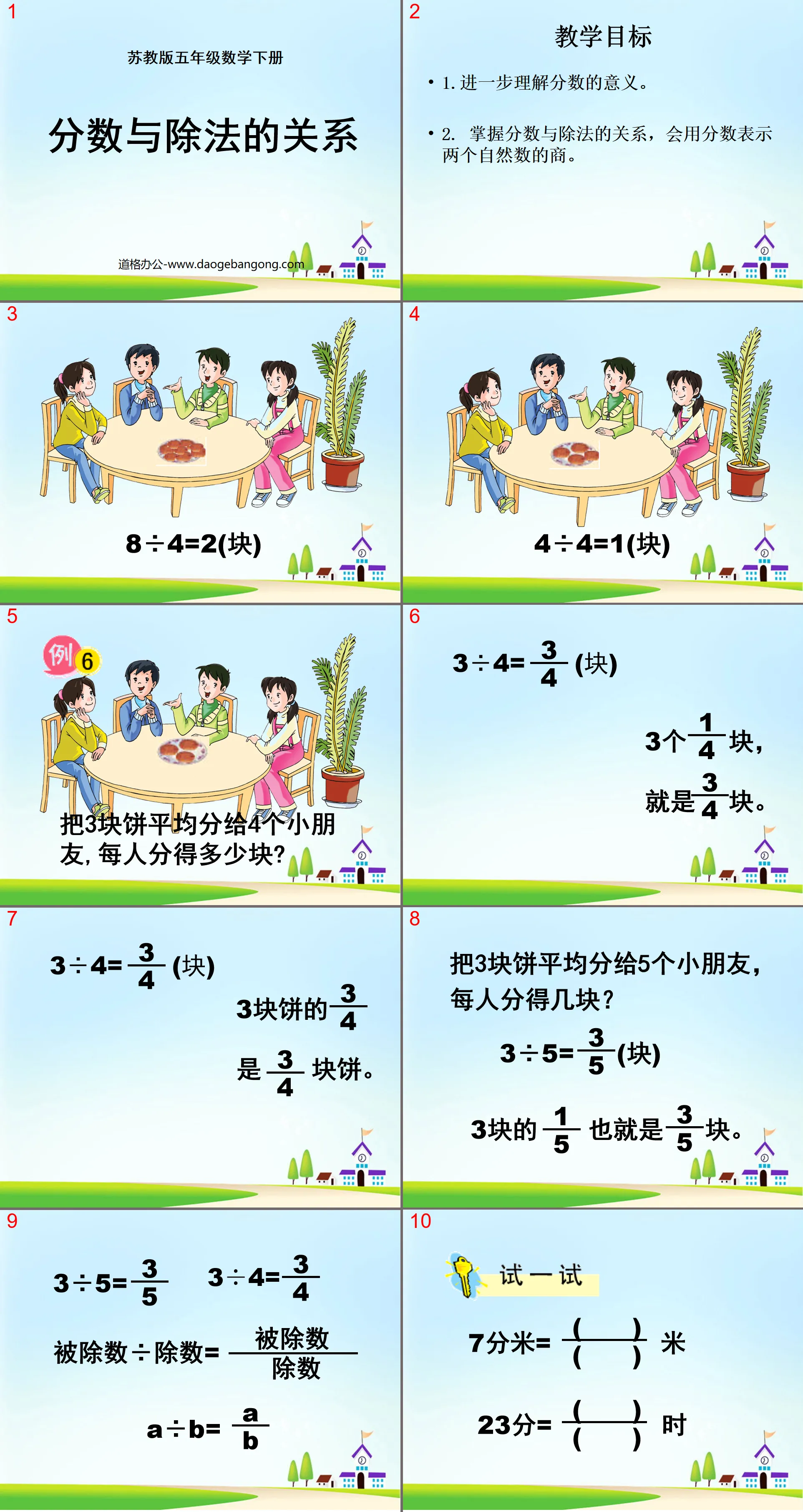 《分数与除法的关系》认识分数PPT课件2
