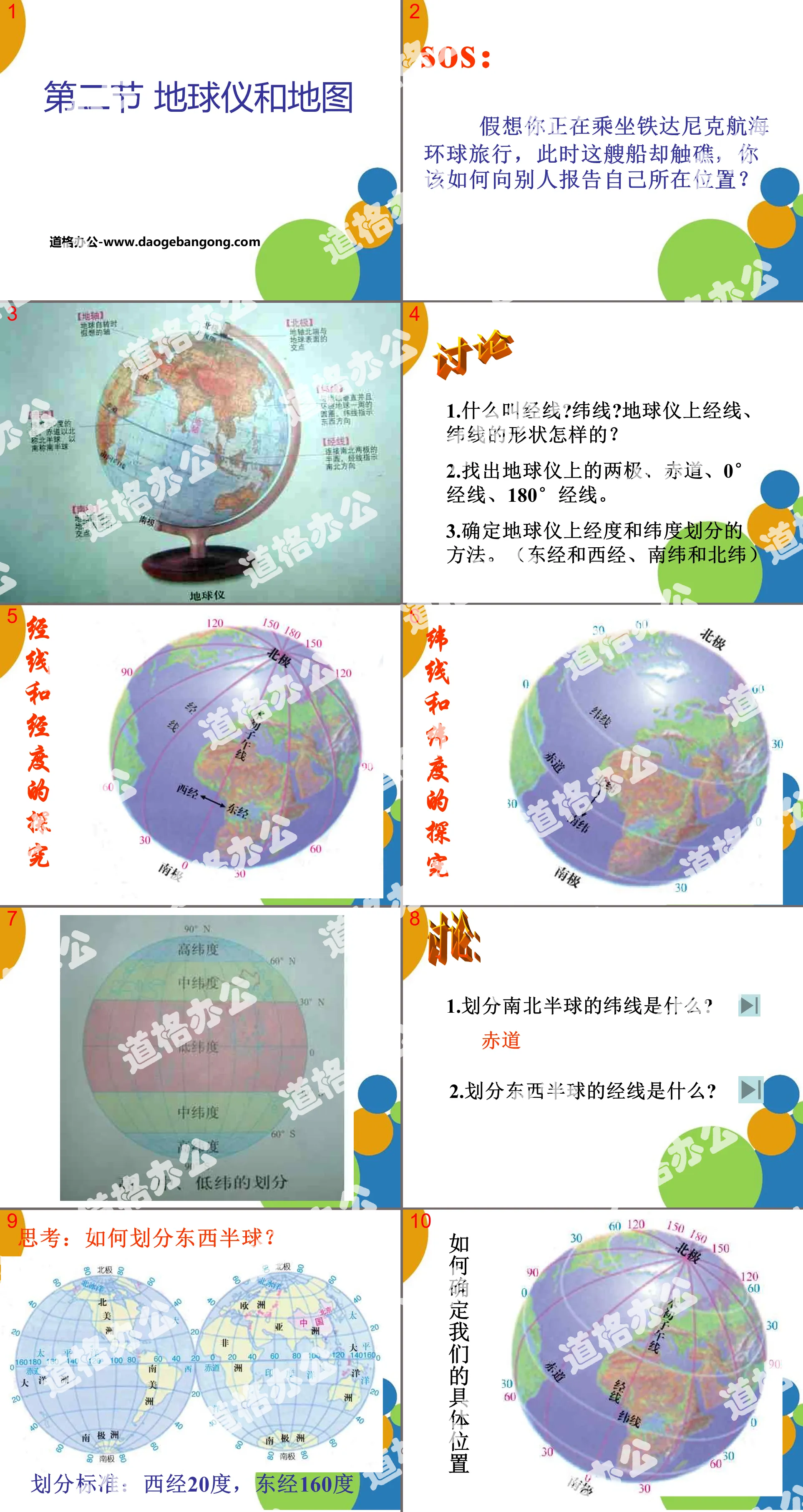 《地球仪和地图》PPT