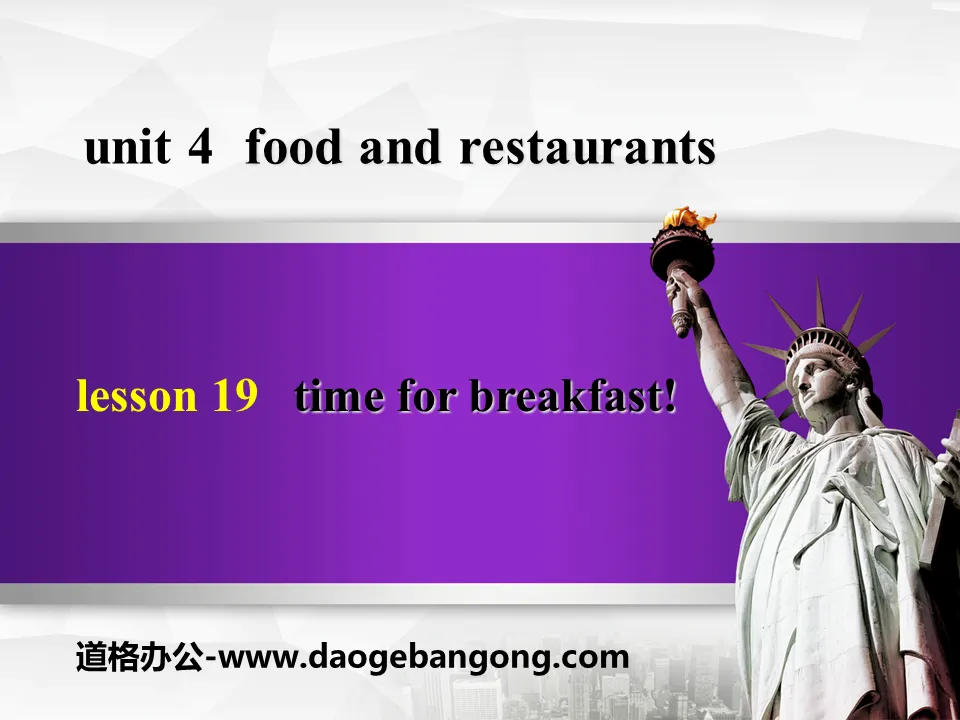 "Time for Breakfast!" Food and Restaurants PPT teaching courseware