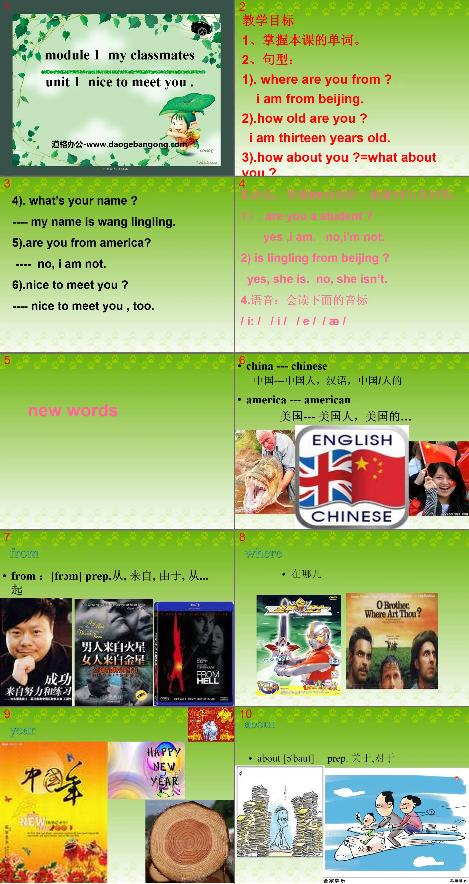 "Nice to meet you" PPT courseware 3