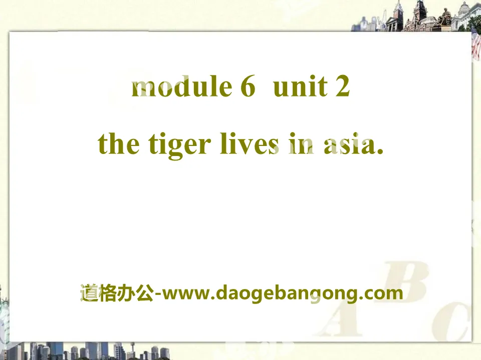 《The tiger lives in Asia》PPT課件3