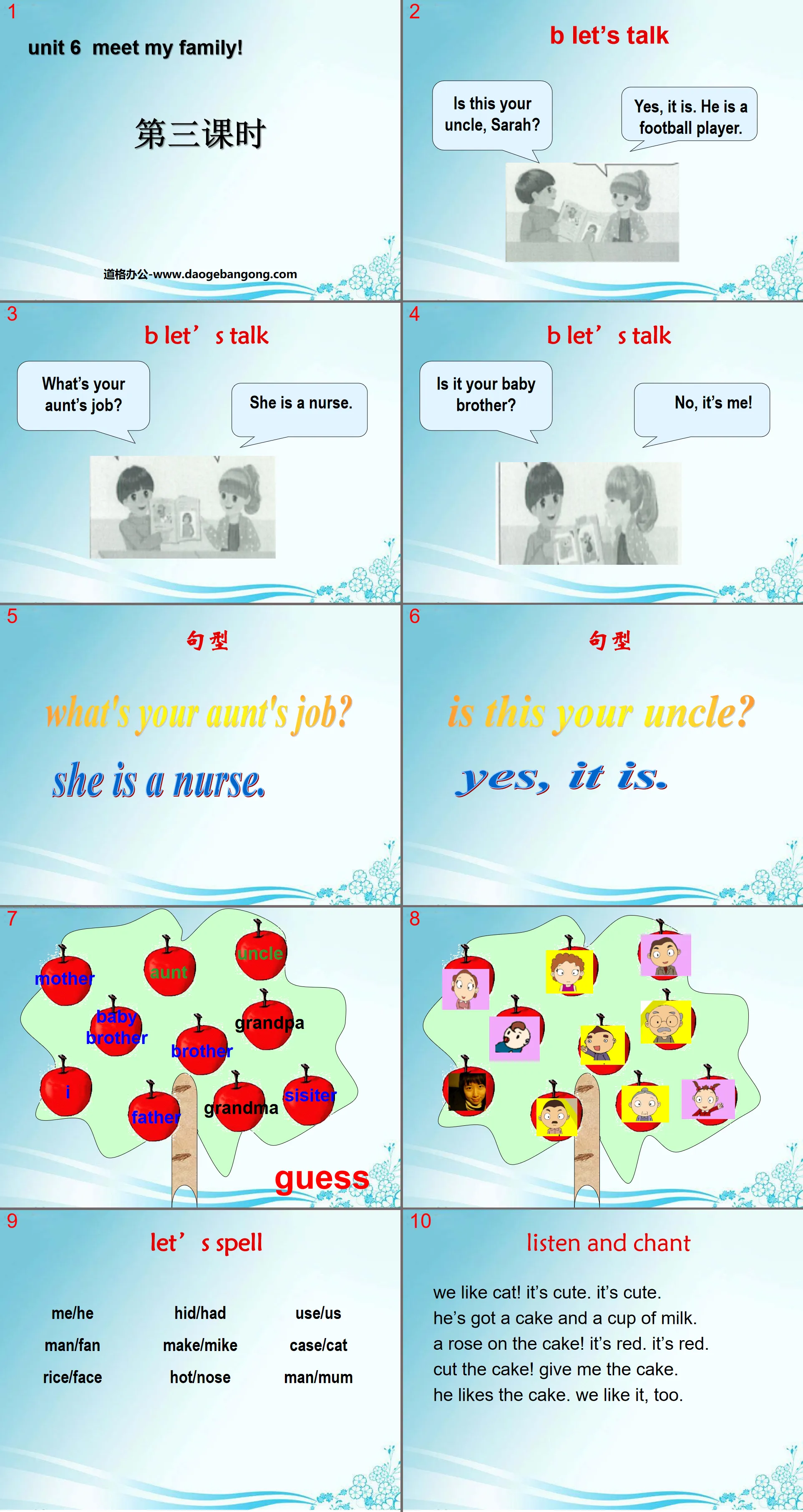 "Meet my family!" PPT courseware for the third lesson