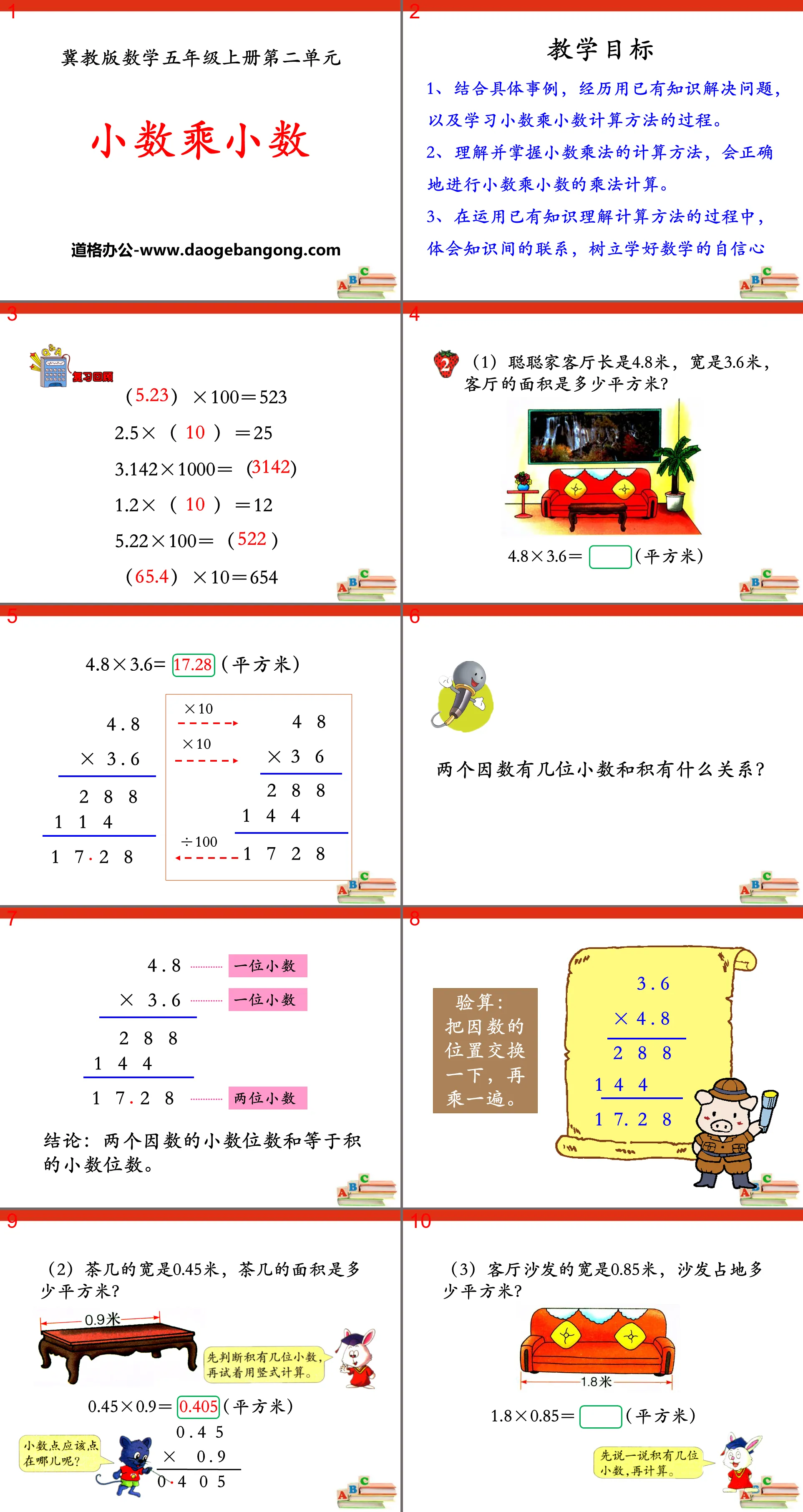 "Multiplying Decimals by Decimals" Decimal Multiplication PPT Courseware 4