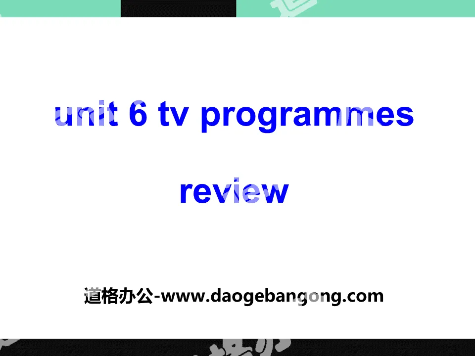 《TV programmes》ReviewPPT