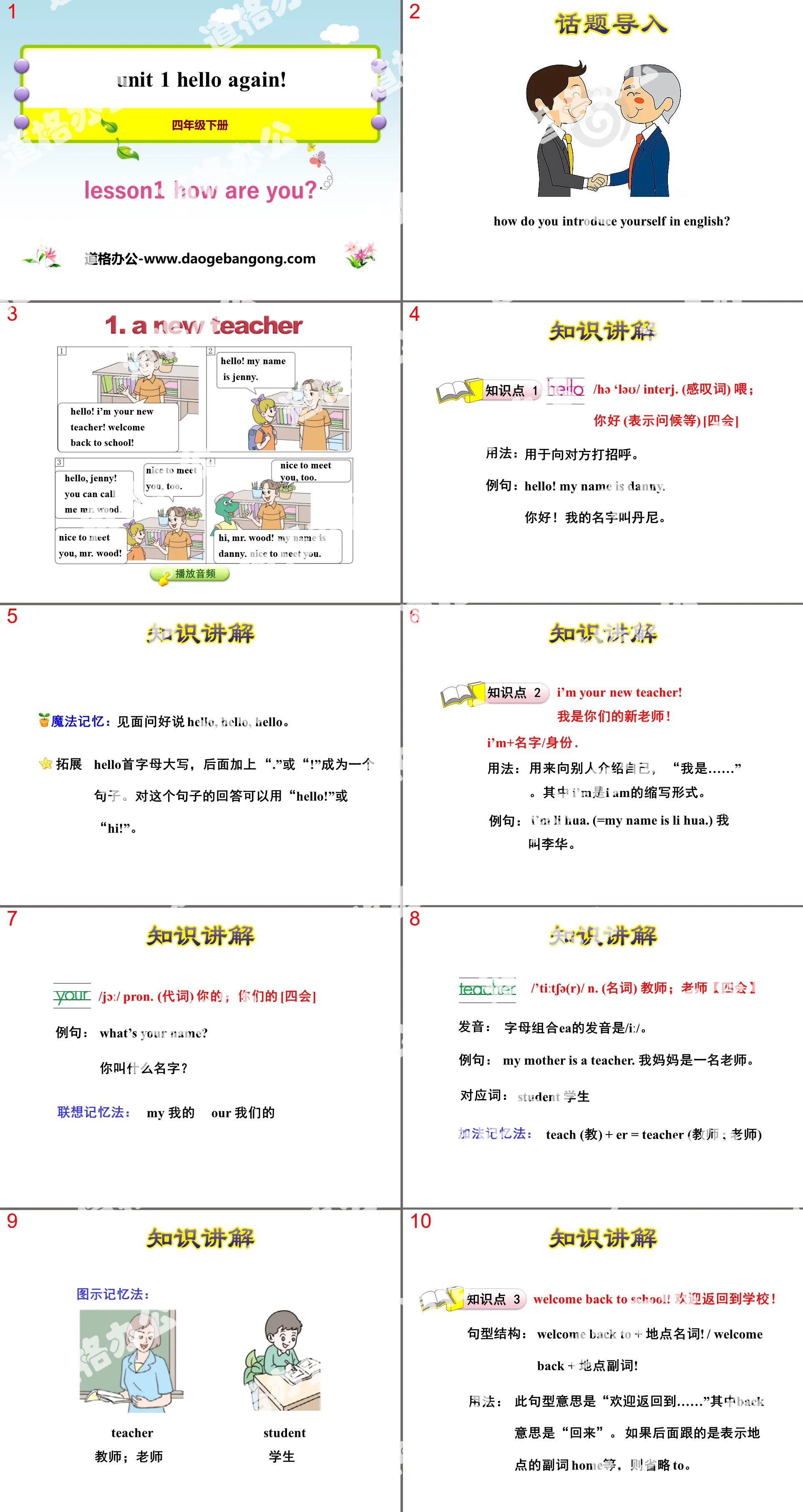 《How are you?》Hello Again! PPT教学课件
