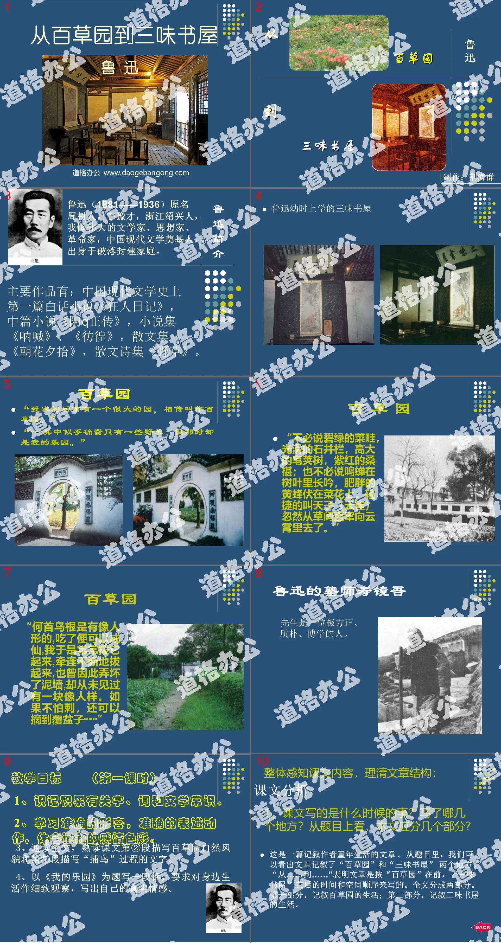 "From Baicao Garden to Sanwei Bookstore" PPT courseware