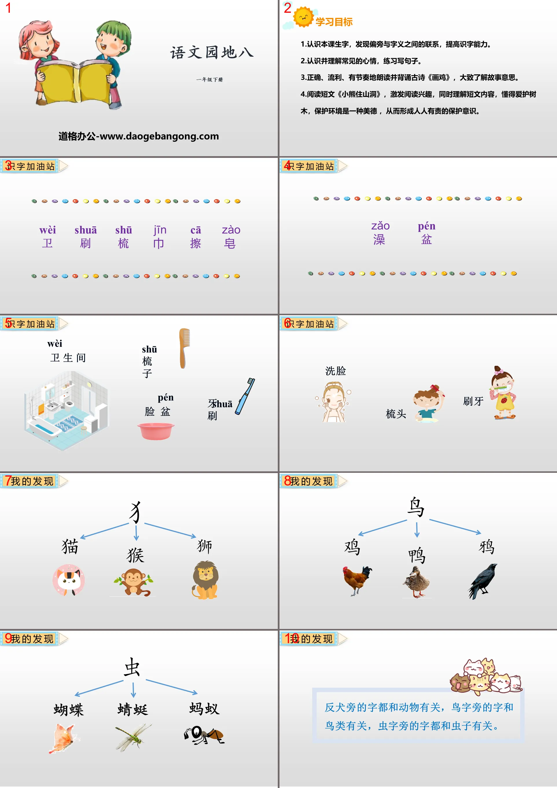 "Language Corner Eight" PPT (Volume 2, Grade 1)