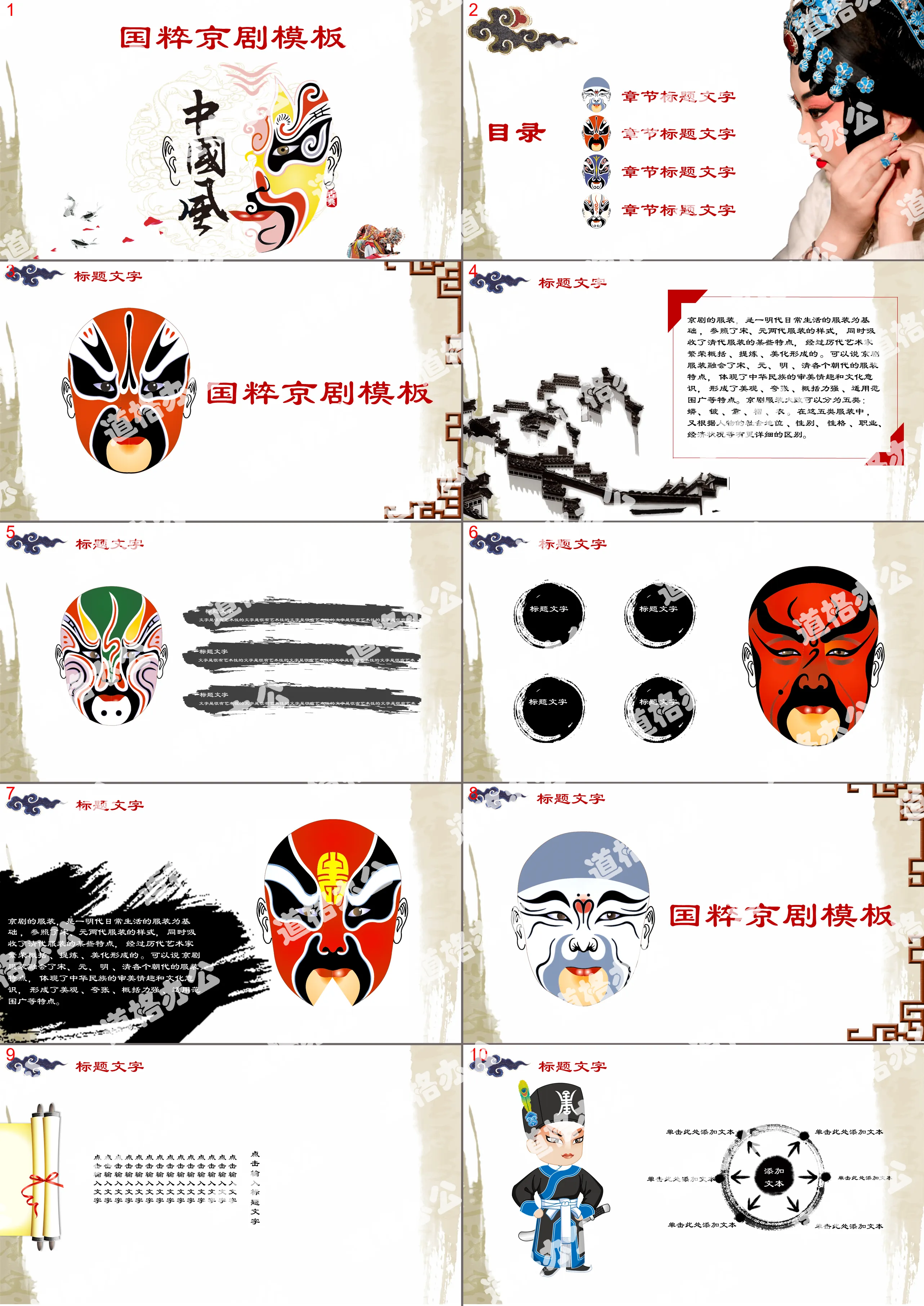 Peking Opera Costume Introduction PPT Template