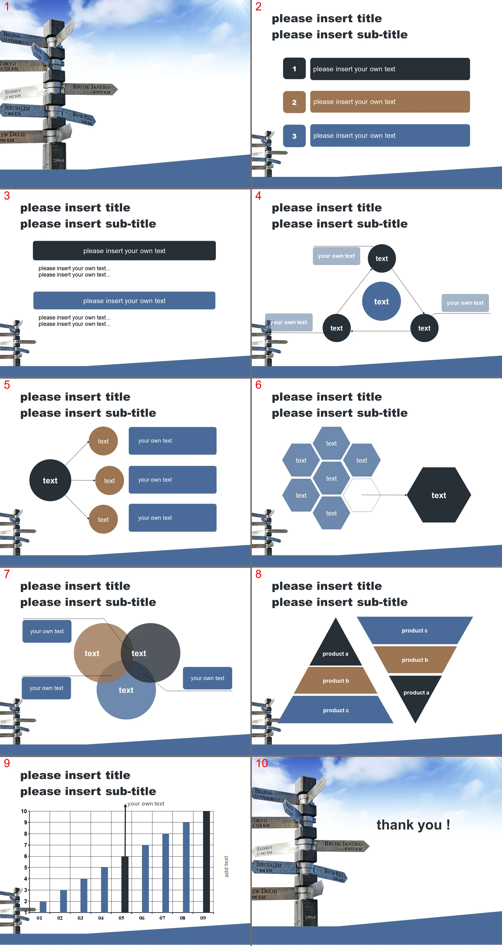 Guide sign background business PowerPoint template