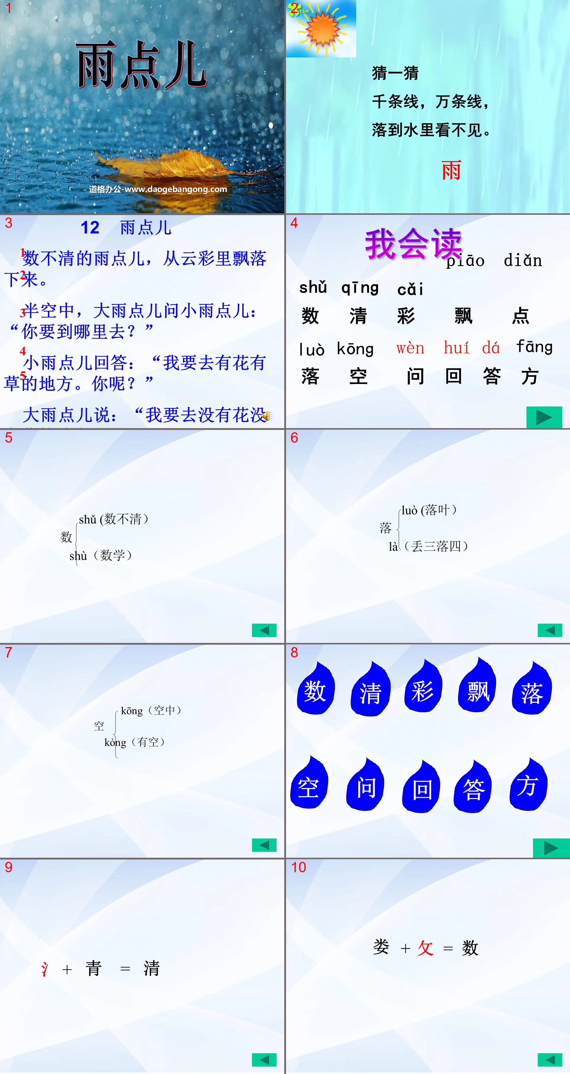 《雨點兒》PPT課件6