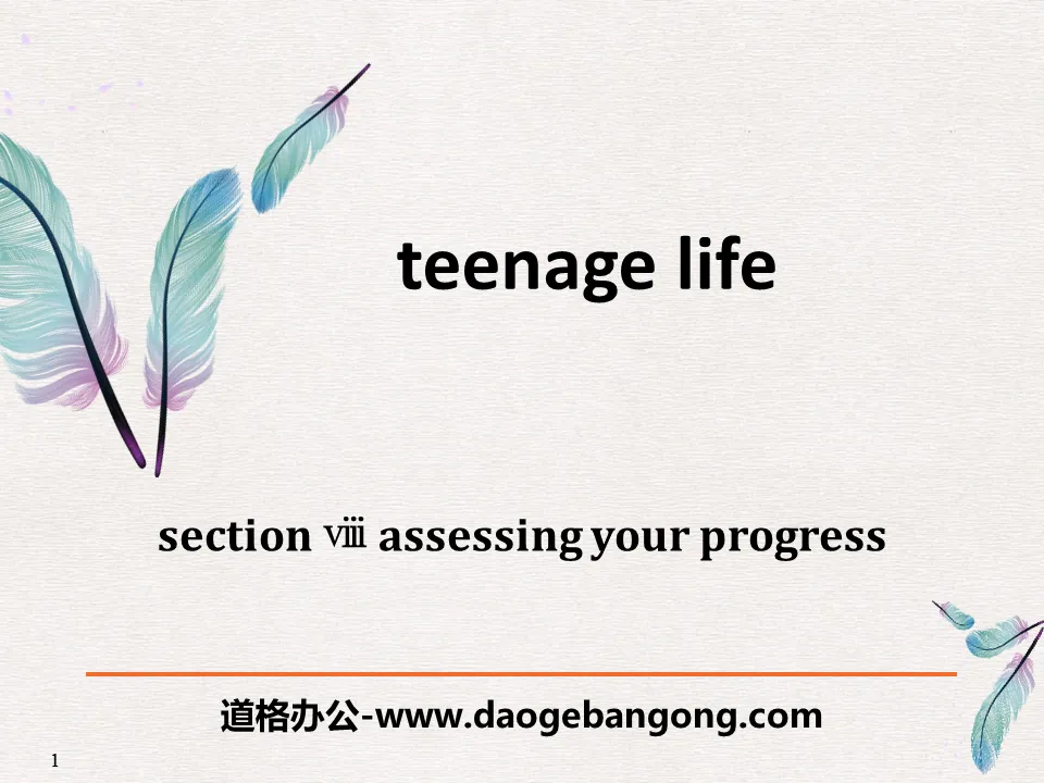 "Teenage Life"Assessing Your Progress PPT