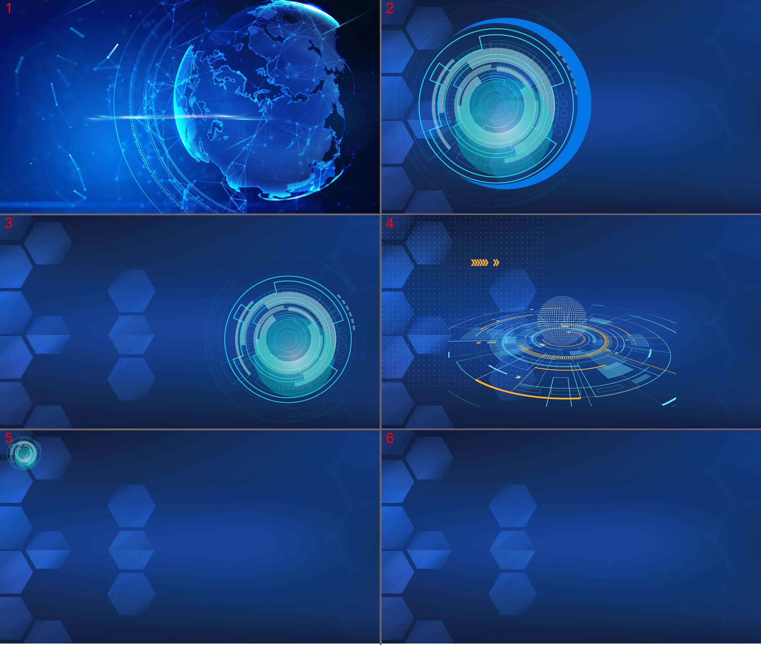 A set of blue abstract technological sense PPT background pictures