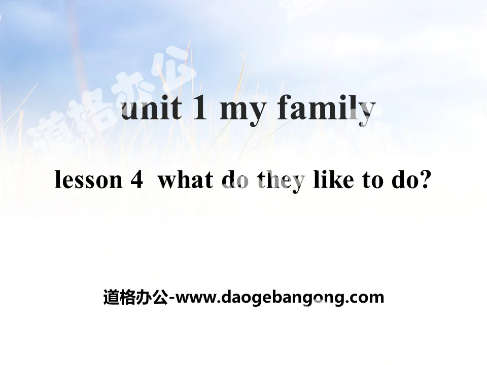 "What Do They Like to Do?" My Family PPT courseware