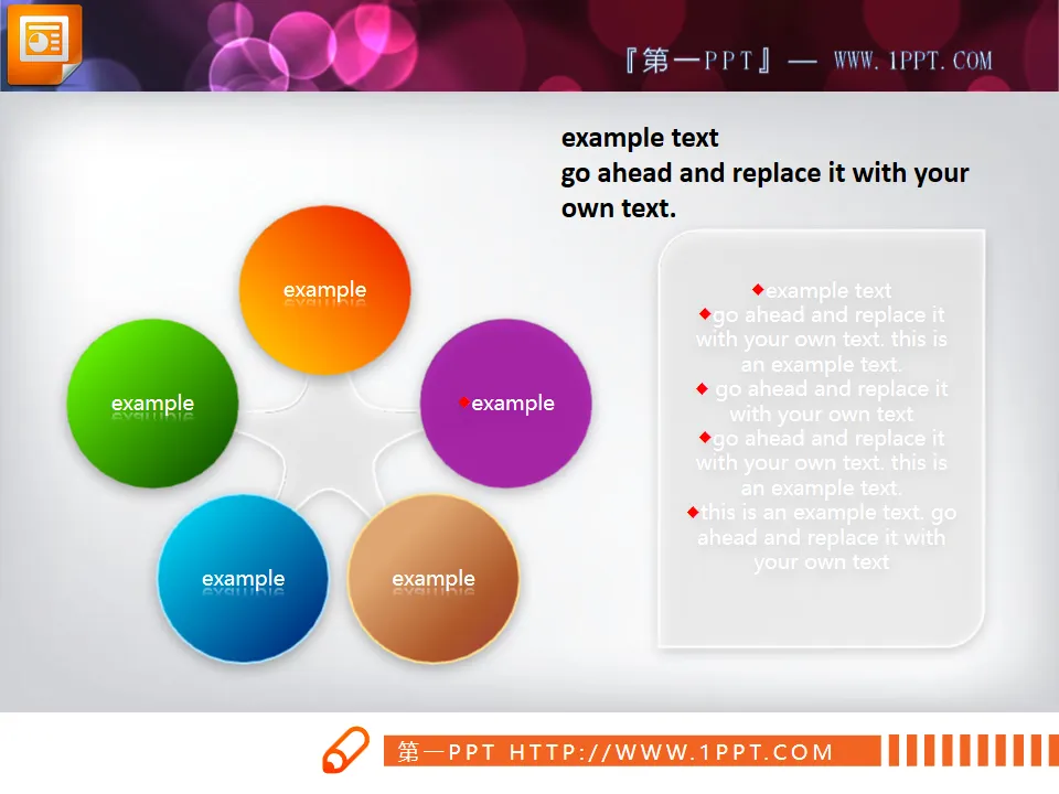 five button pentagram slide diagram material