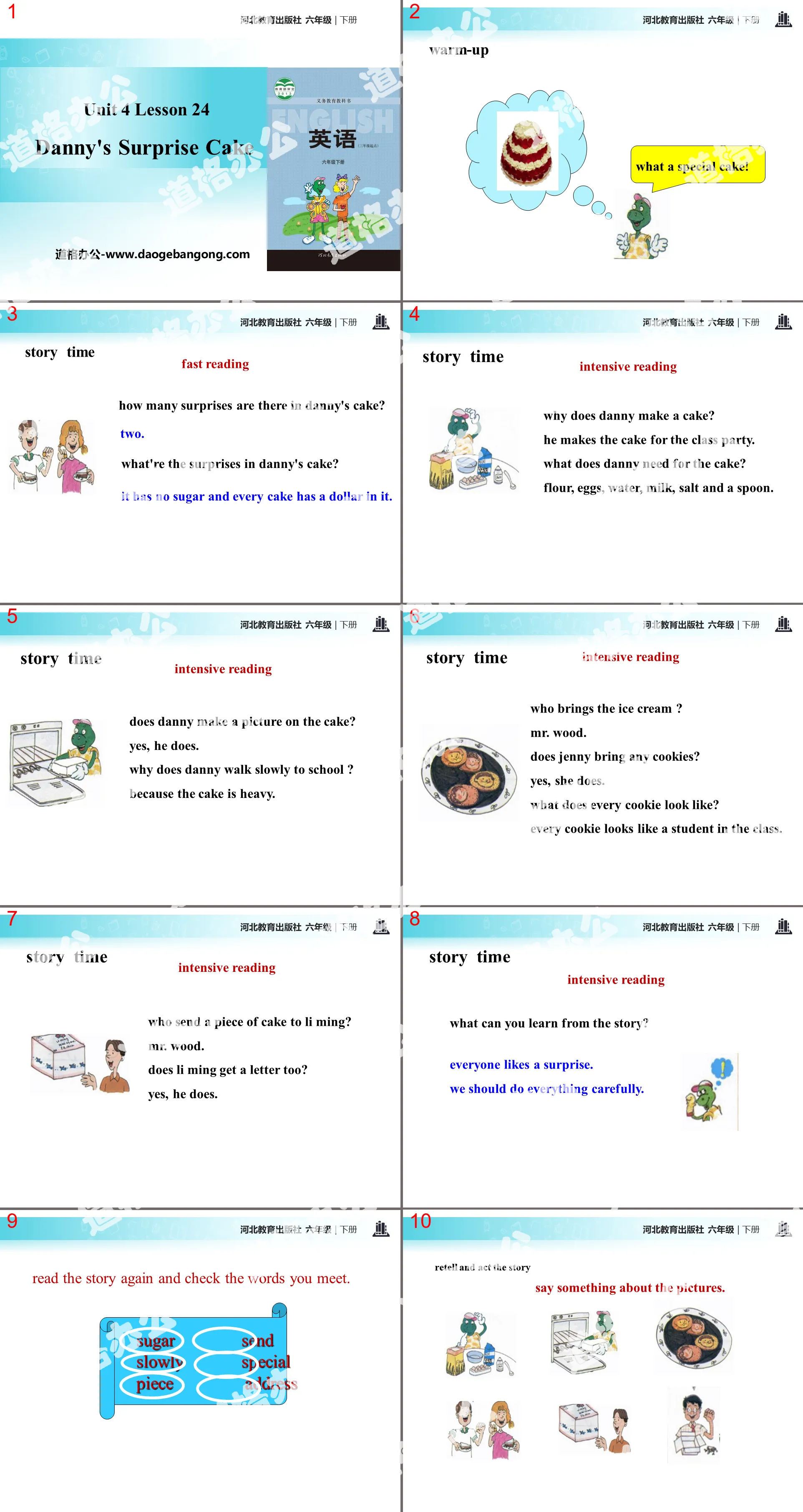 "Danny's Surprise Cake" Li Ming Comes Home PPT teaching courseware