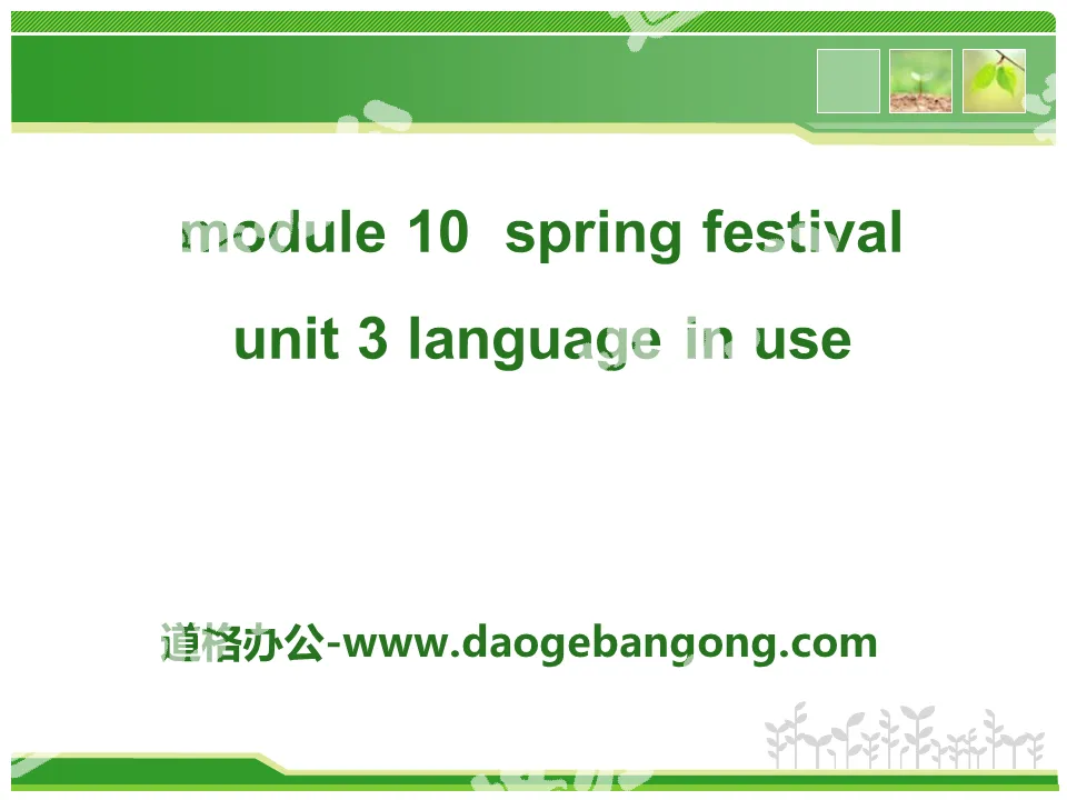 "Language in use" Spring Festival PPT courseware 2