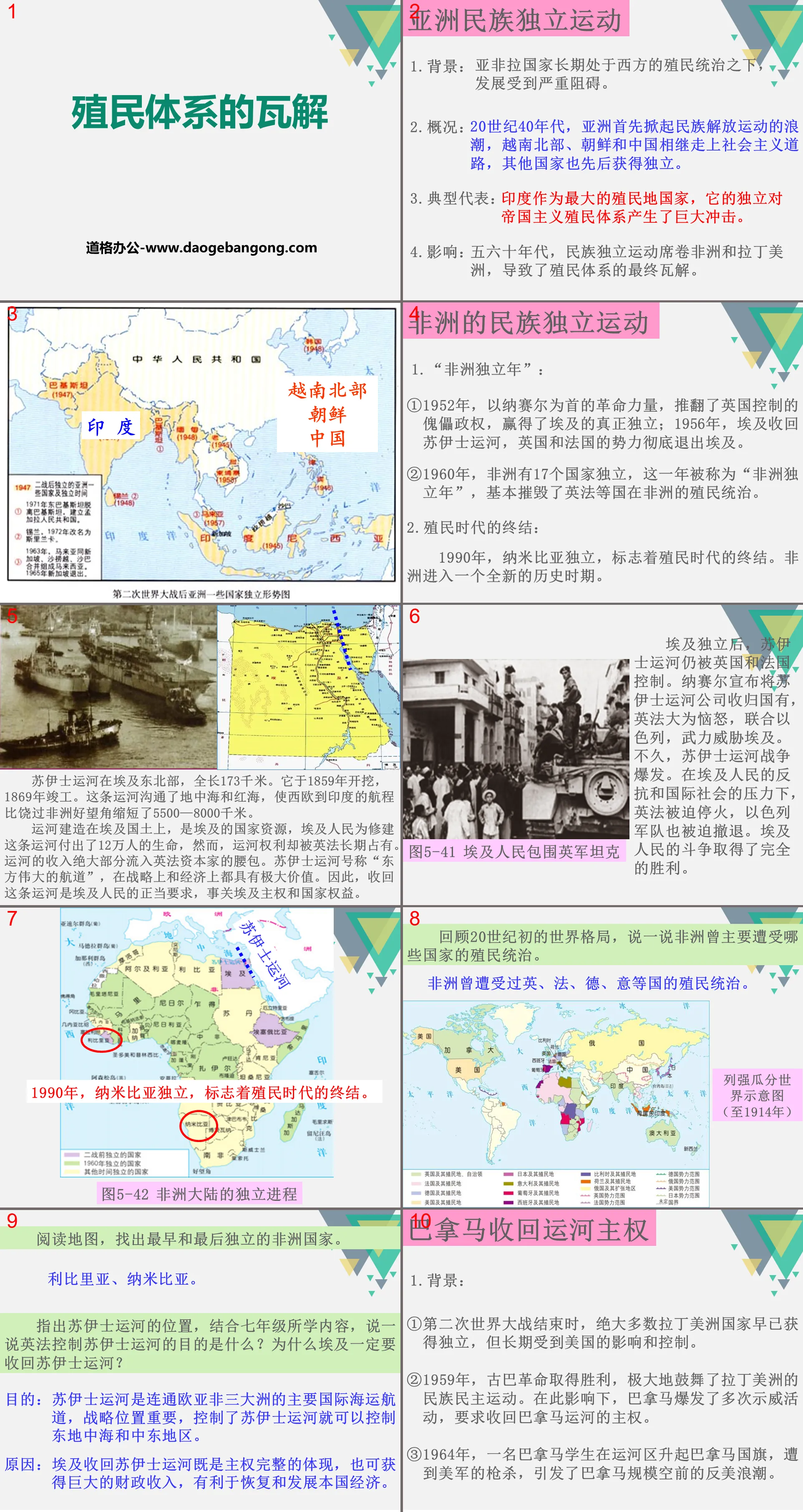 Cours PPT « L'effondrement du système colonial » sur le monde pendant la guerre froide