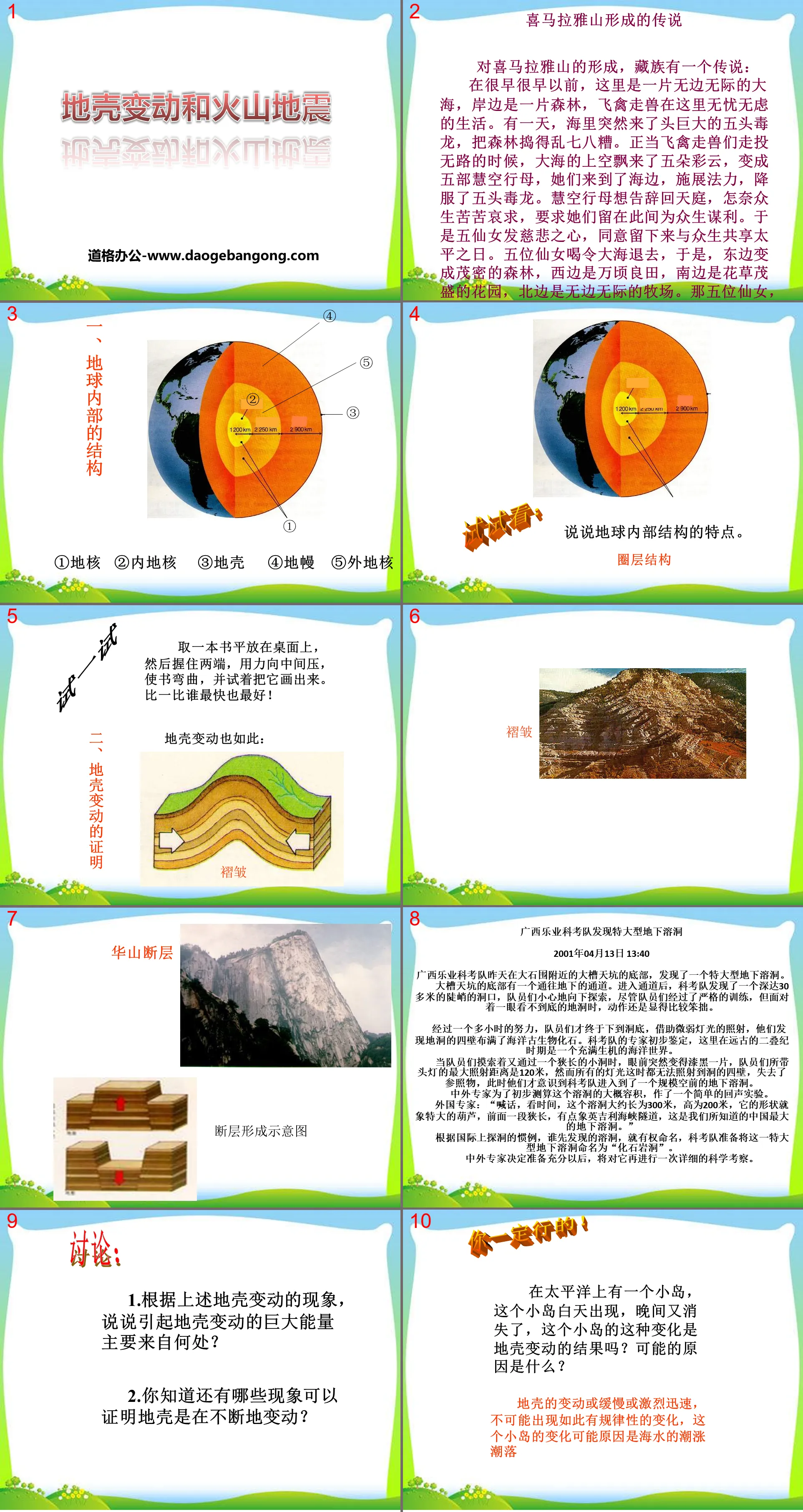 《地壳变动和火山地震》PPT课件
