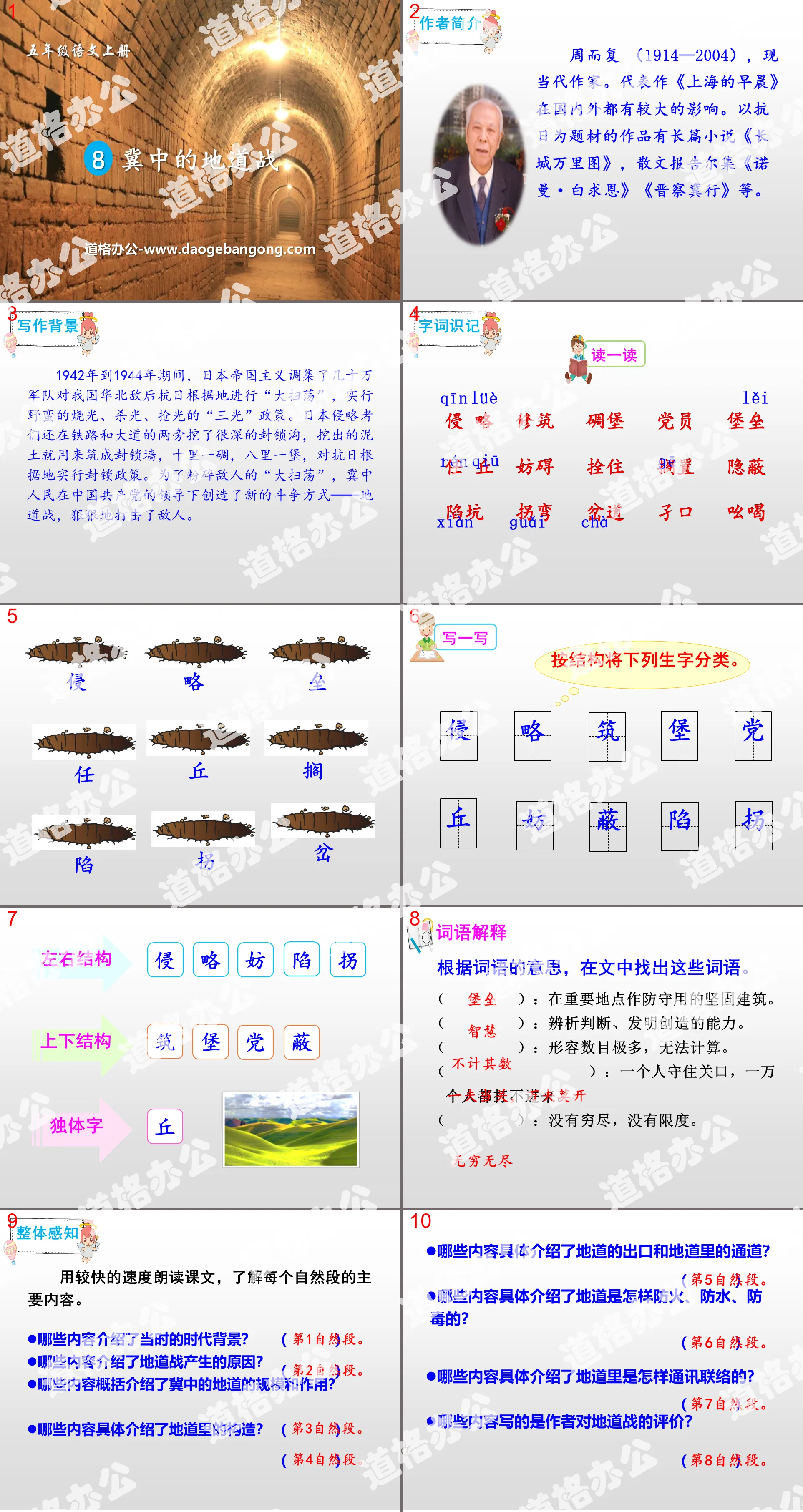 《冀中的地道戰》PPT