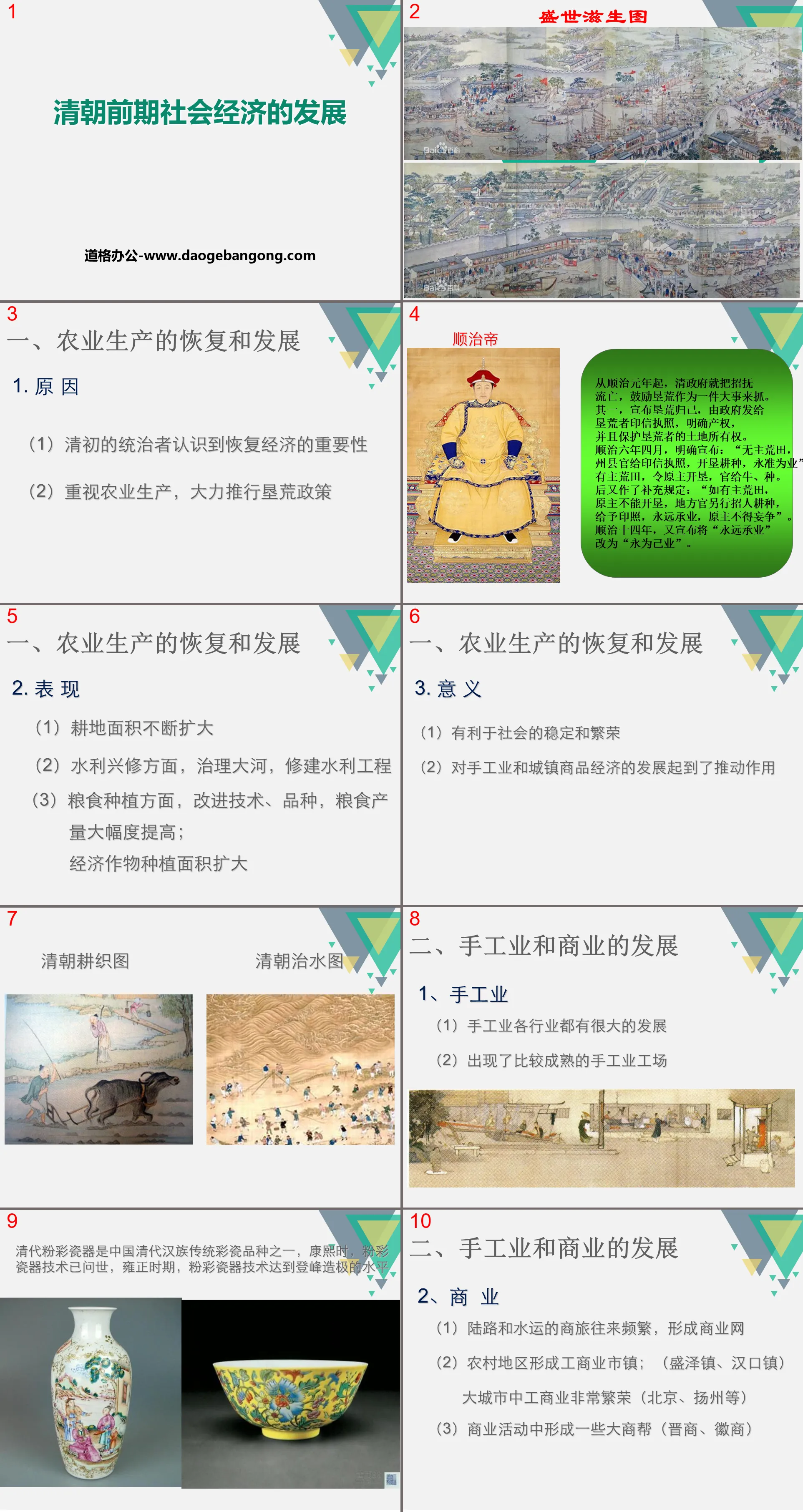 "Social and Economic Development in the Early Qing Dynasty" PPT courseware