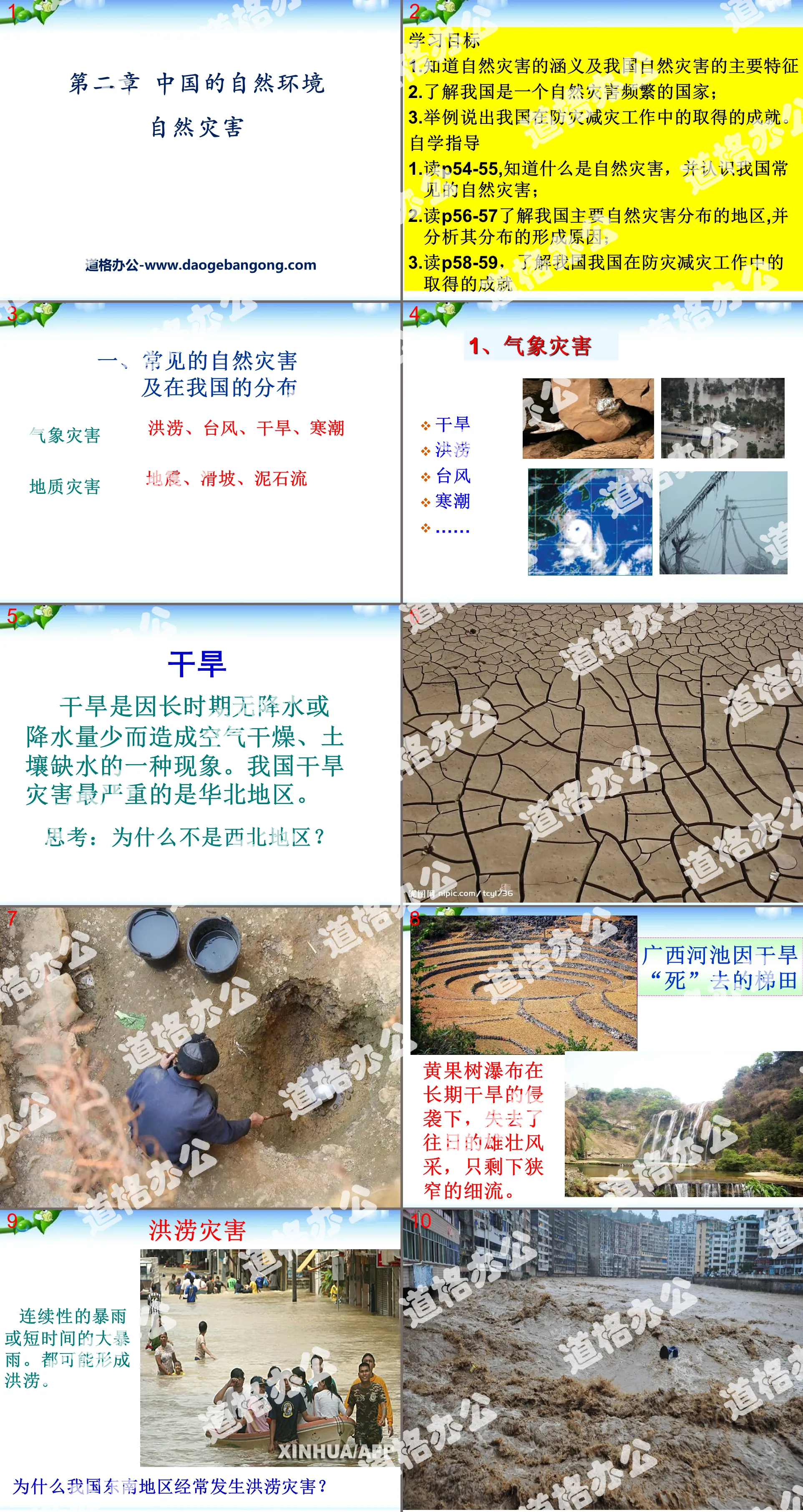 "Natural Disasters" China's Natural Environment PPT Courseware 4