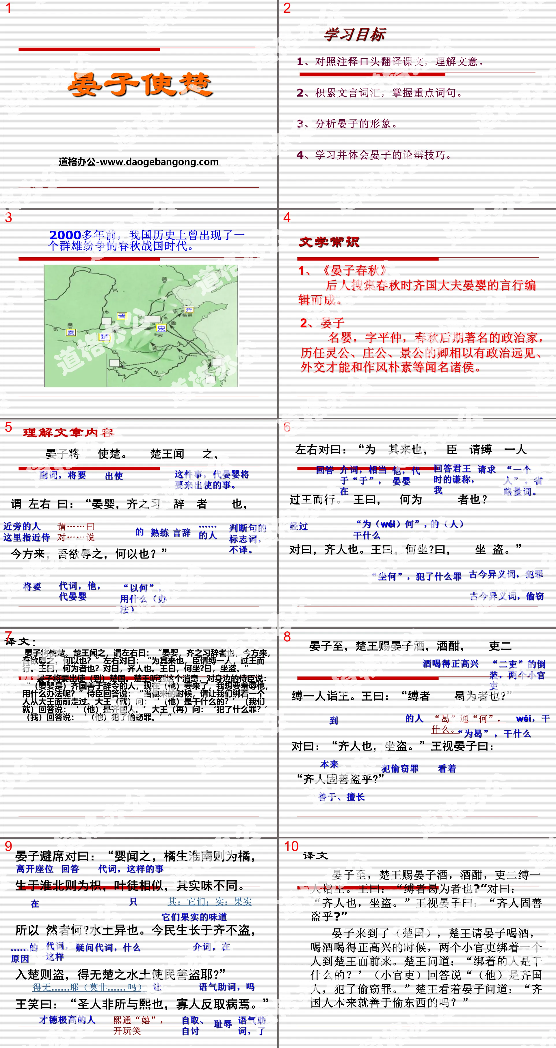 《晏子使楚》PPT
