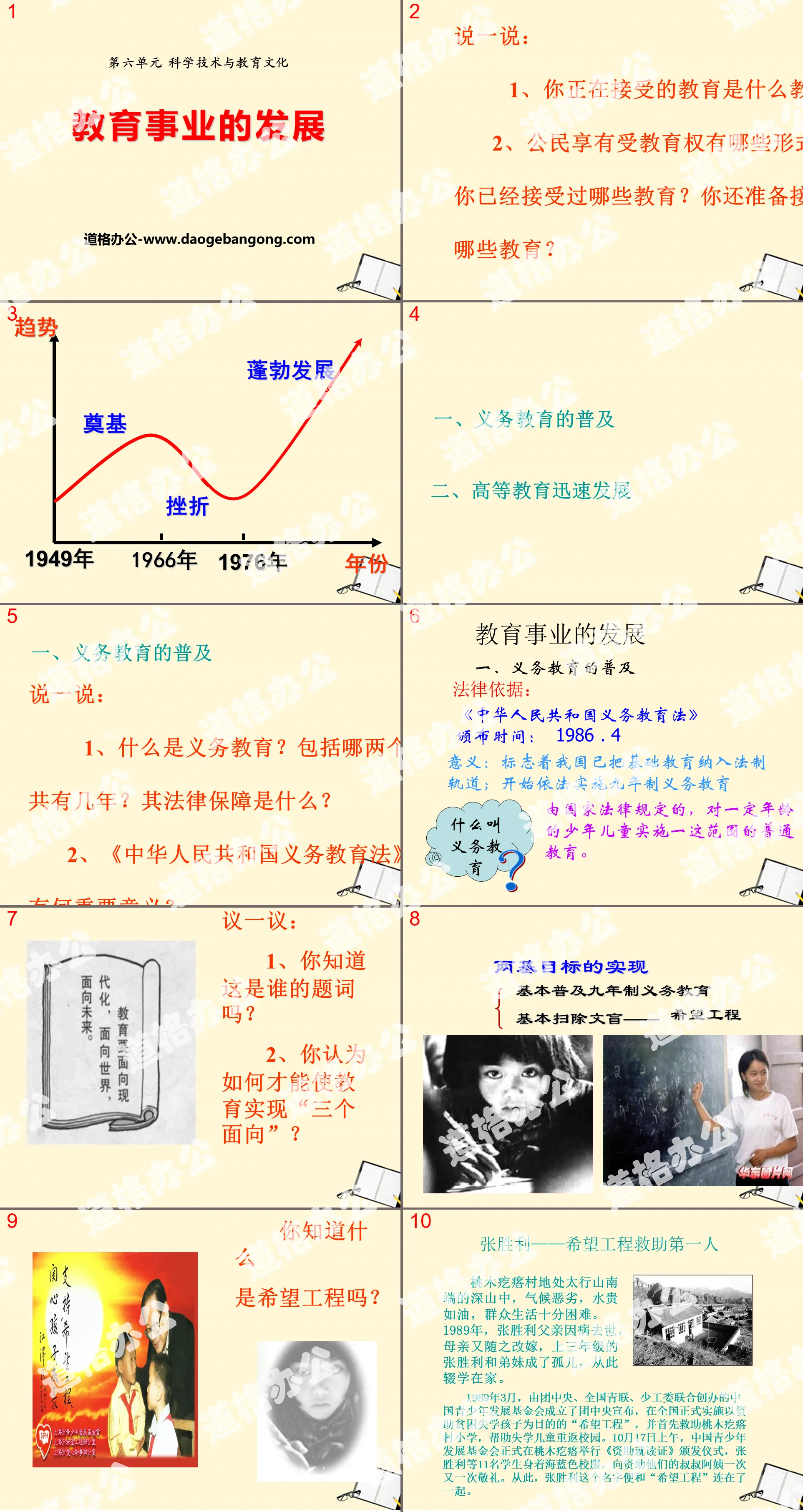 《教育事业的发展》科学技术与教育文化PPT课件2