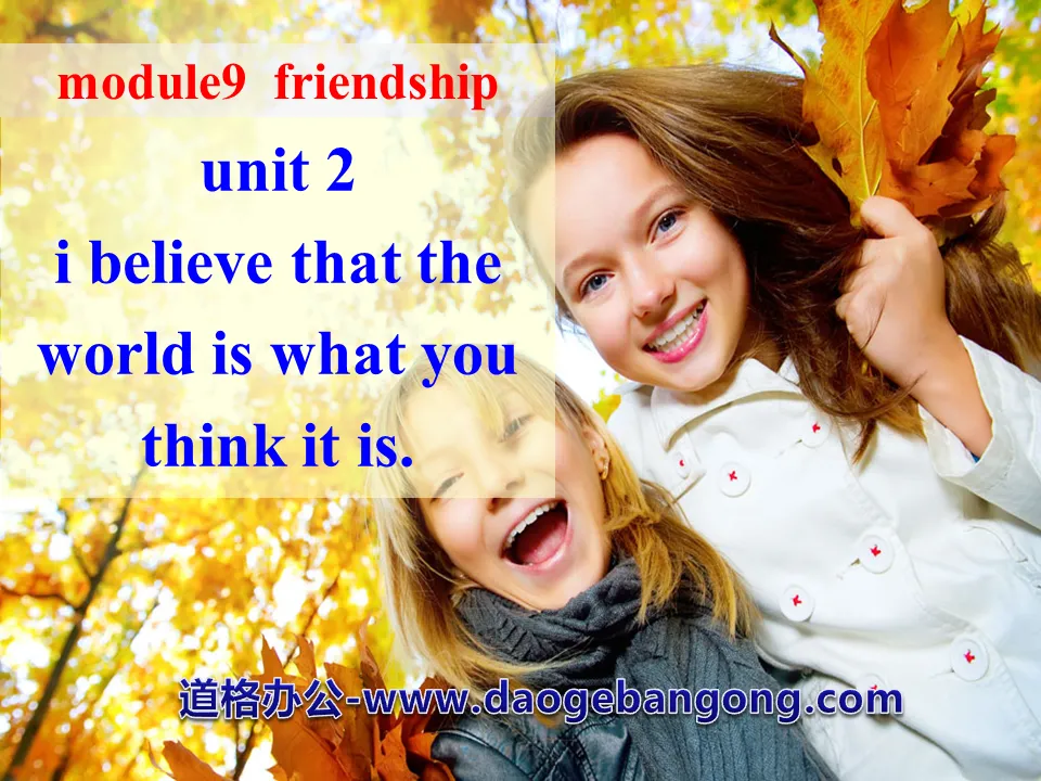 《I believe that the world is what you think it is》Friendship PPT課件3