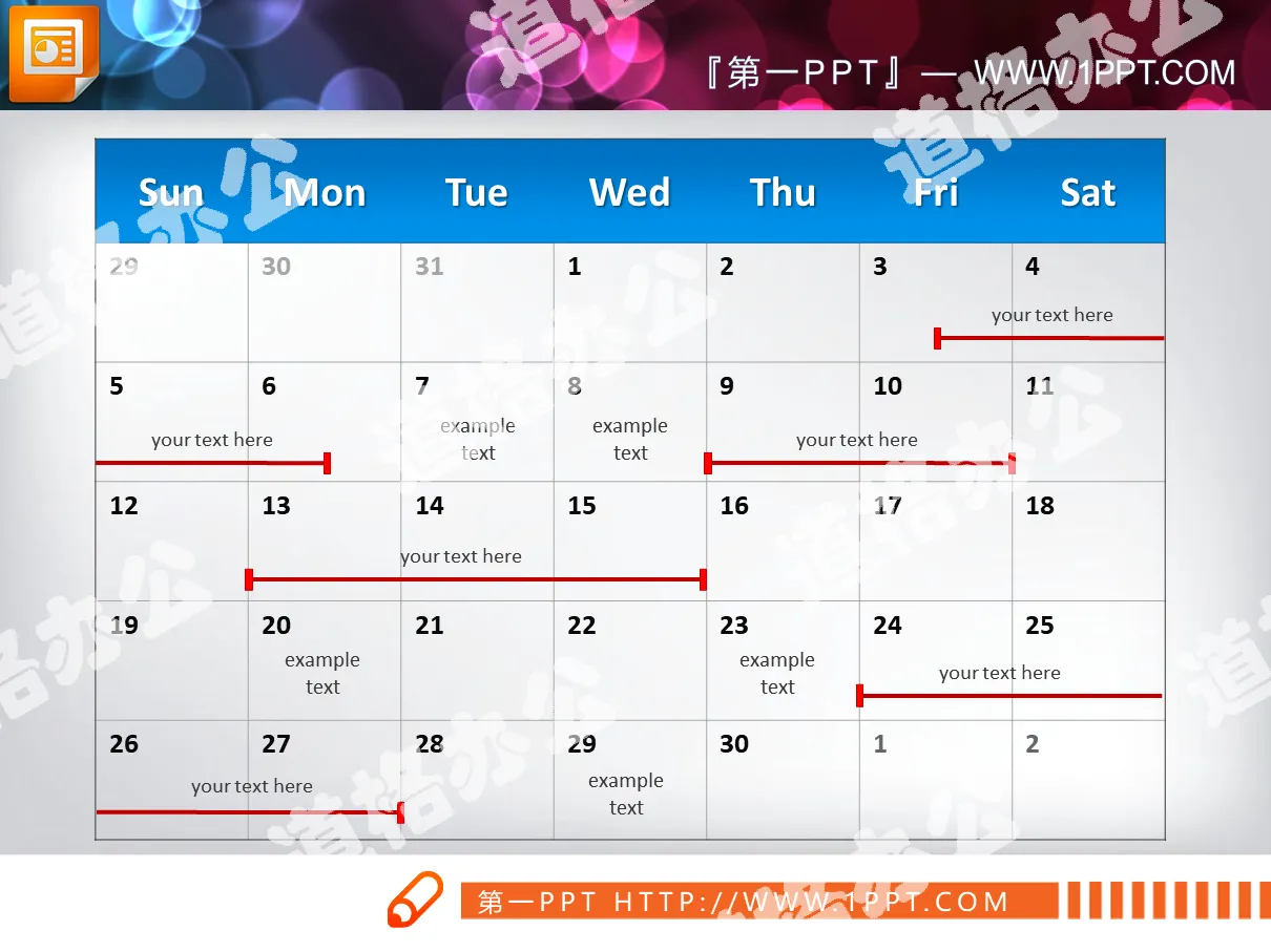 Two weekly work schedule PPT Gantt charts