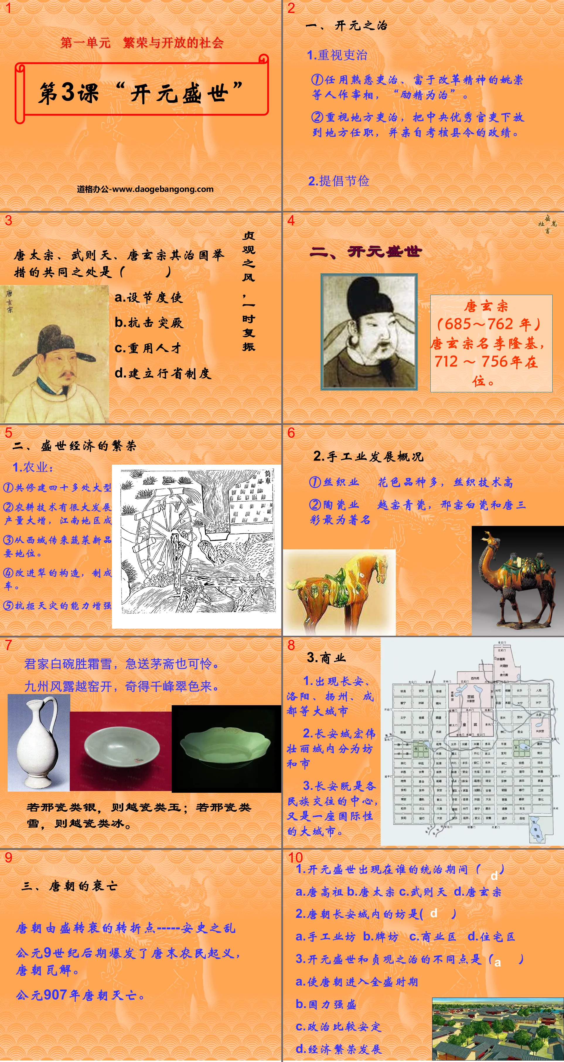 "The Prosperous Age of Kaiyuan" Prosperous and Open Society PPT Courseware 3